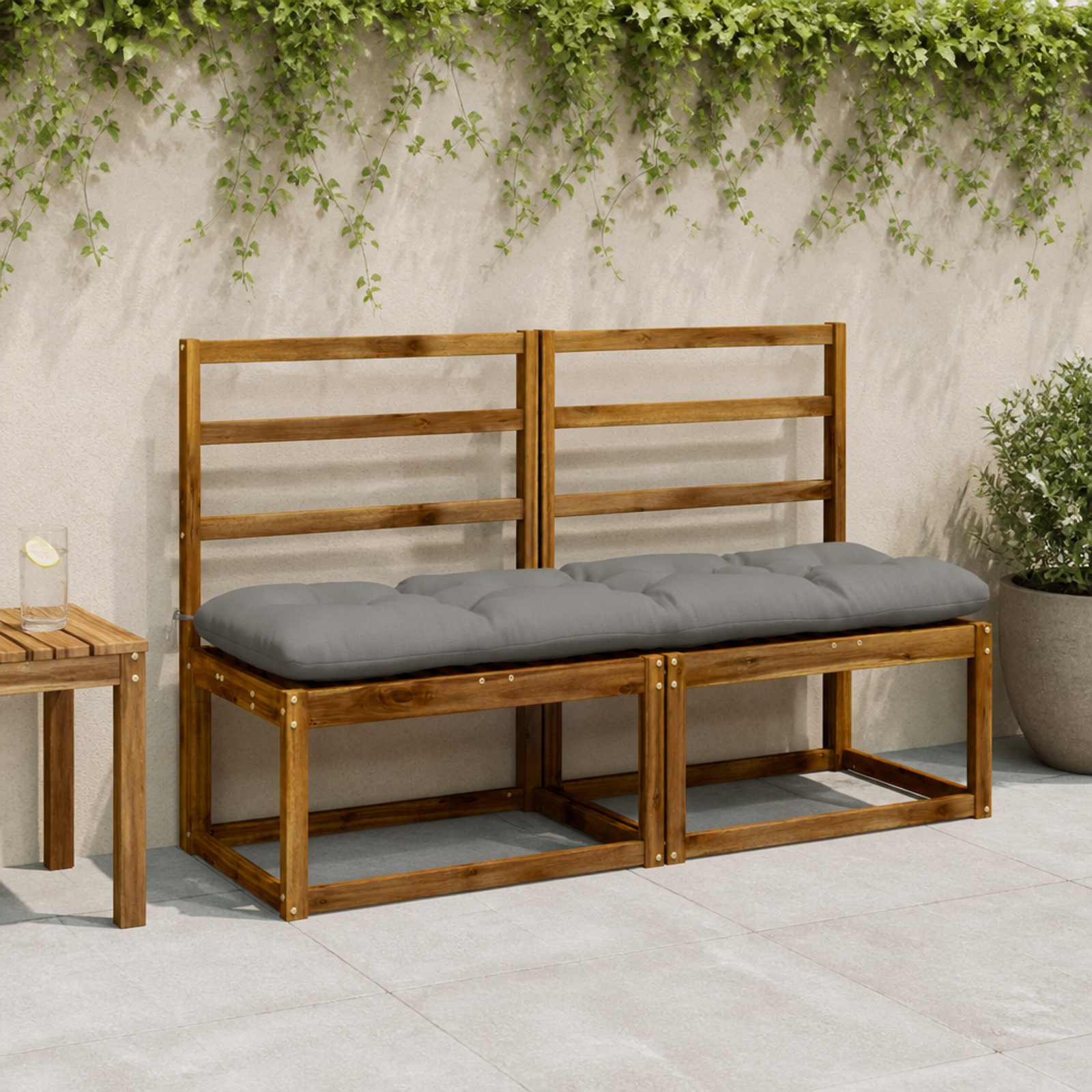 vidaXL Bænkpude VIANEN 100% polyester Grå 140 x 40 x 12 cm