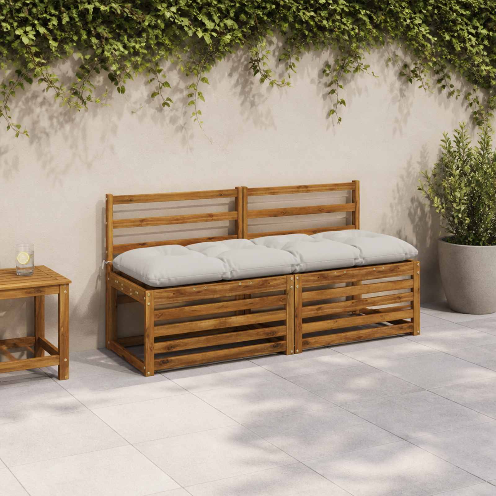 vidaXL Bænkepuder VIANEN 2 stk. 100% polyester Hvid 140 x 50 x 12 cm