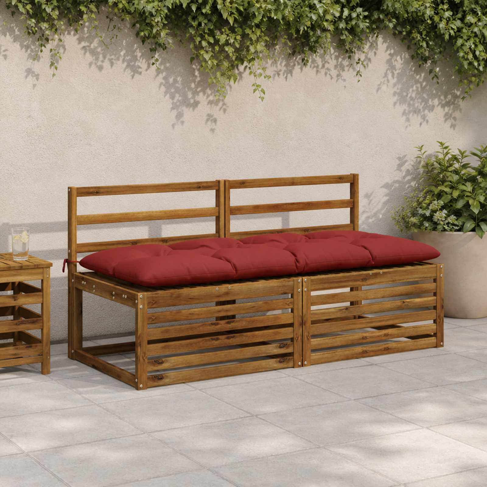 vidaXL Bænkpude VIANEN 100% polyester Rød 140 x 60 x 12 cm