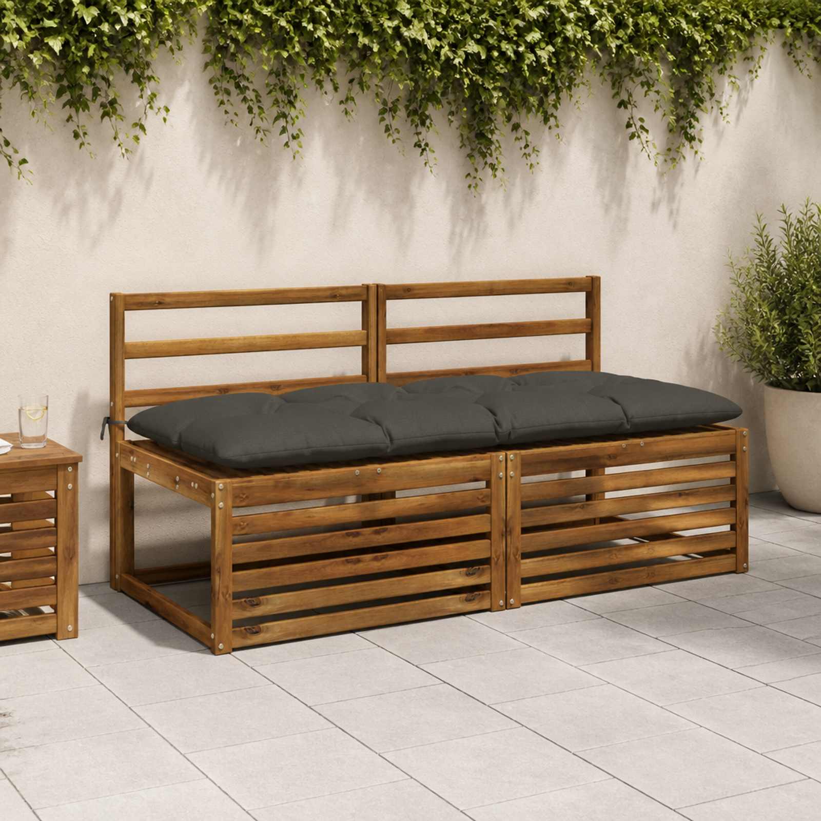vidaXL Bænkpude VIANEN 100% polyester Antracit 140 x 60 x 12 cm
