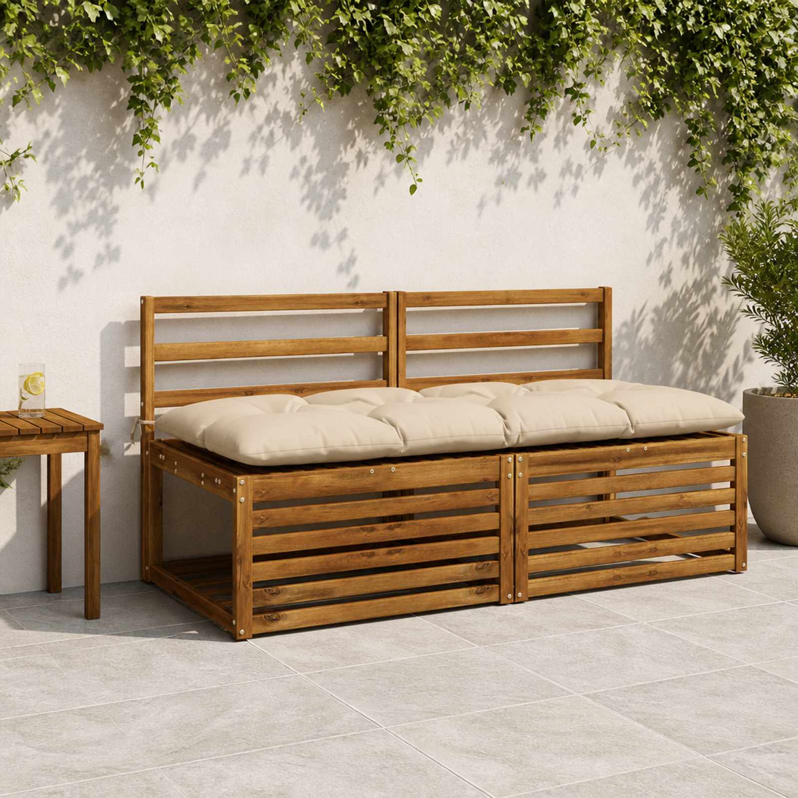 Blazina za klop VIANEN 100% poliester Krem 160 x 60 x 12 cm