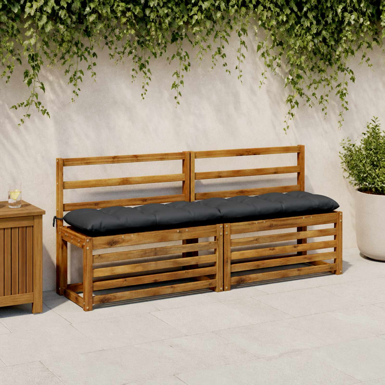 vidaXL Bankkissen VIANEN 100 % Polyester Dunkelblau 180 x 30 x 12 cm