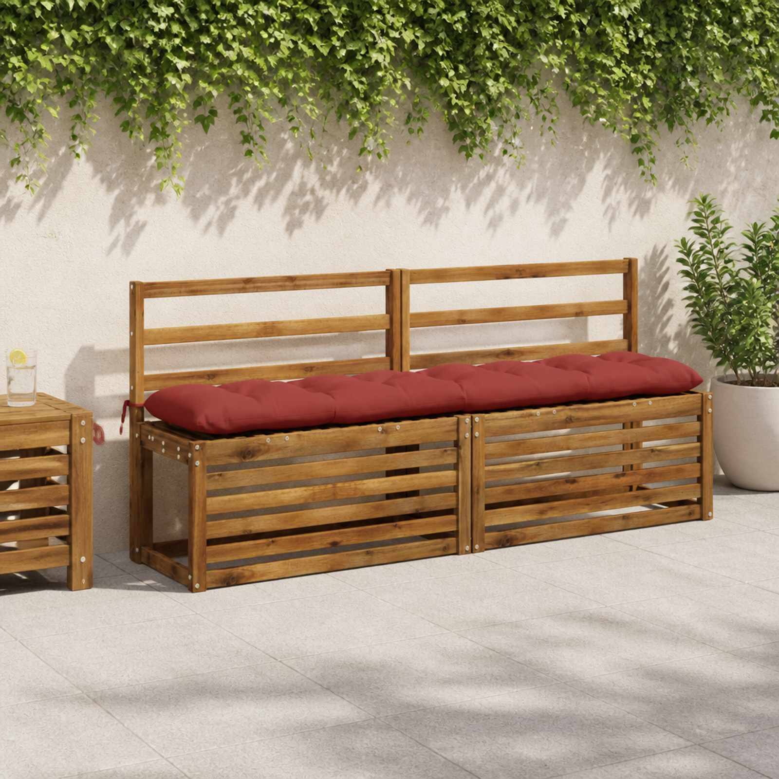 vidaXL Bænkpude VIANEN 100% polyester Rød 170 x 30 x 12 cm