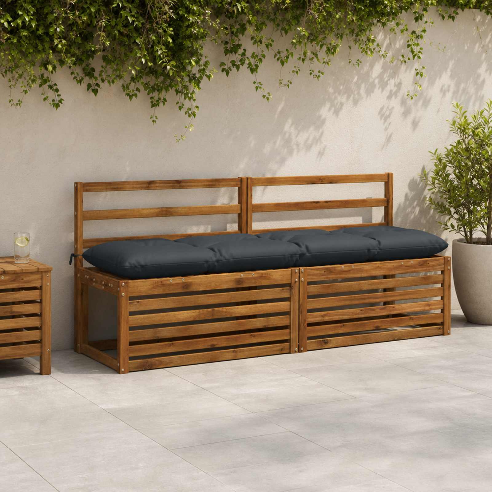 vidaXL Bænkpude VIANEN 100% polyester Mørk blå 170 x 40 x 12 cm
