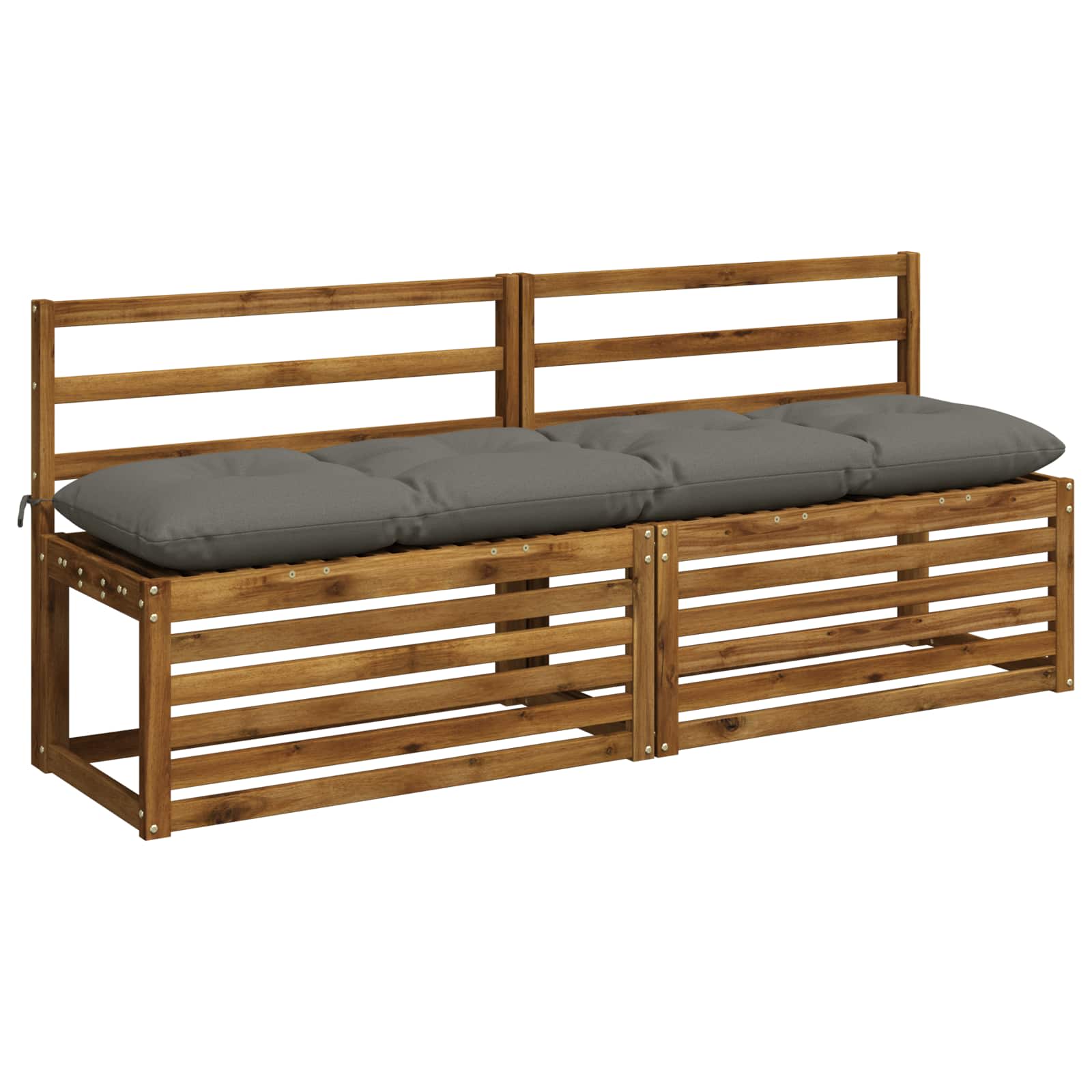 vidaXL Bank Kussens VIANEN 2 st 100% Polyester Grijs 170 x 40 x 12 cm, foto 2
