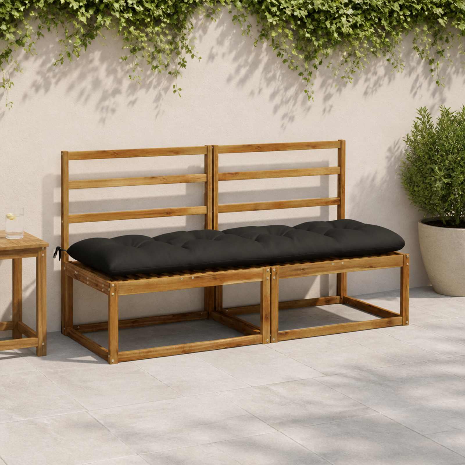 Blazina za klop VIANEN 100% poliester Črna 180 x 50 x 12 cm