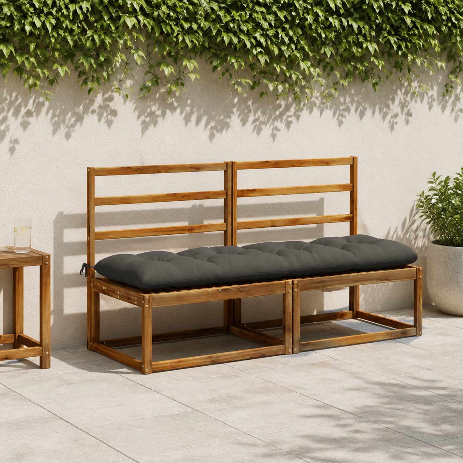 vidaXL Bænkpude VIANEN 100% polyester Antracit 160 x 50 x 12 cm
