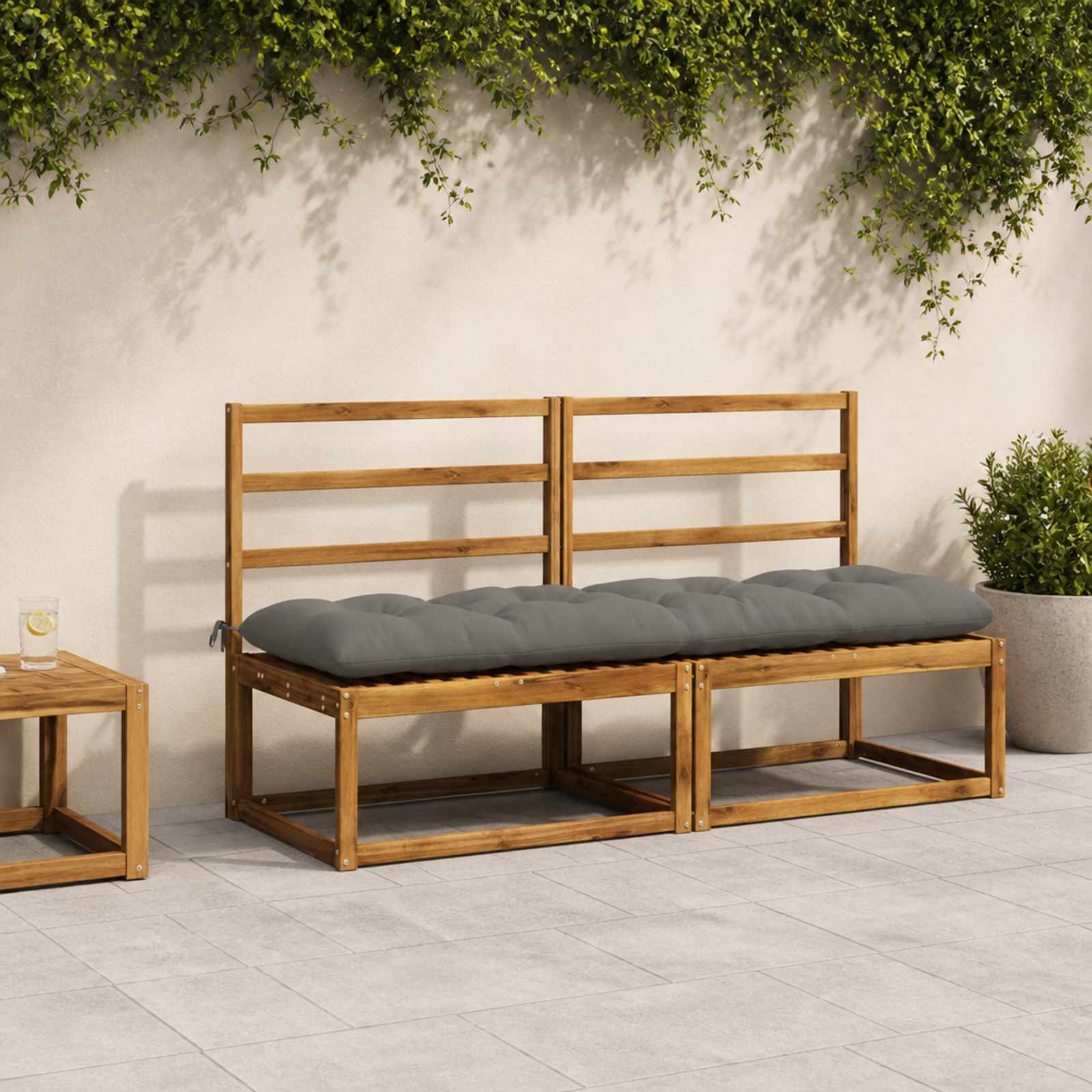 vidaXL Bænkpude VIANEN 100% polyester Grå 170 x 50 x 12 cm
