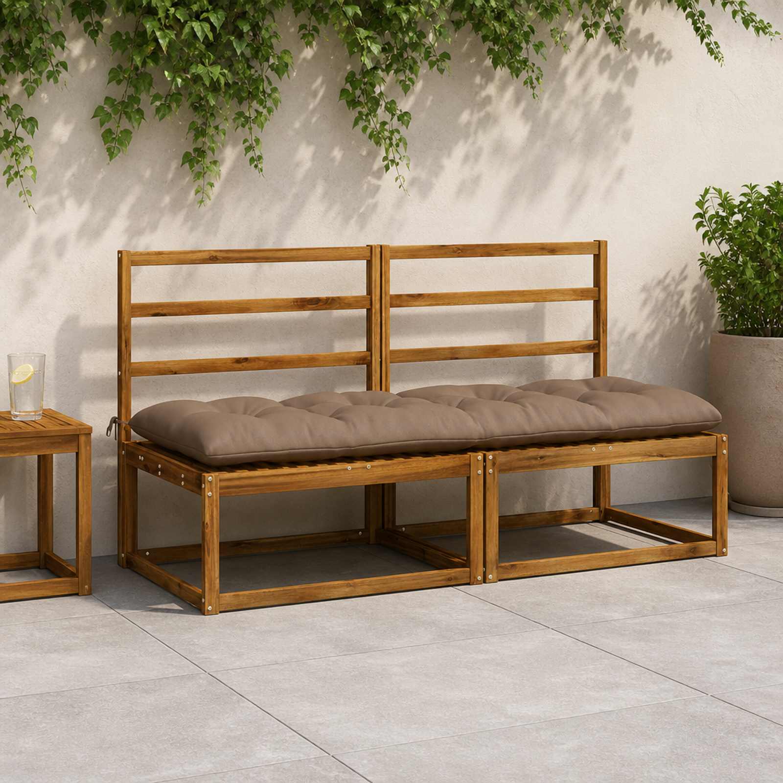 vidaXL Bænkpude VIANEN 100% polyester Gråbrun 170 x 60 x 12 cm