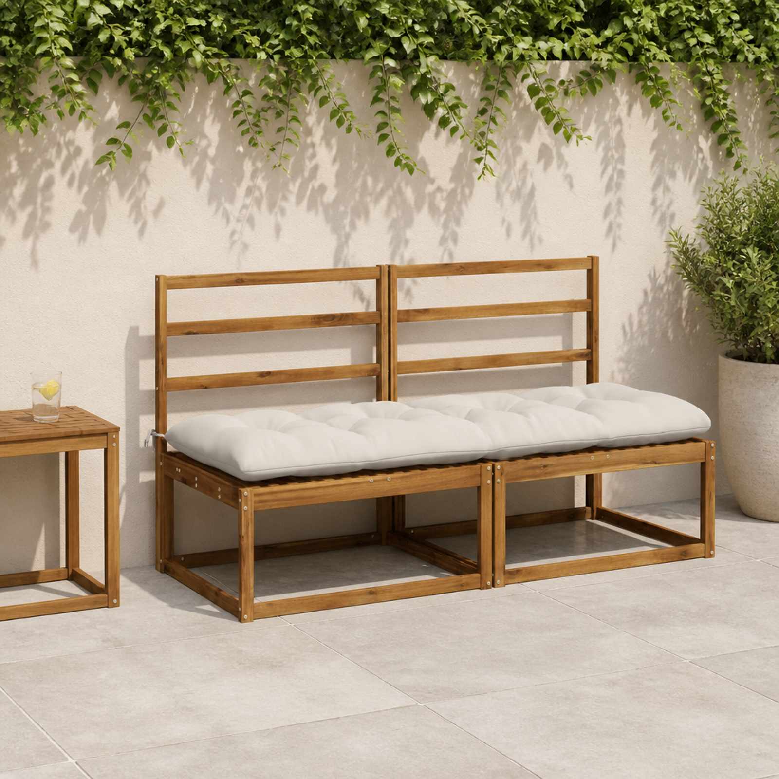 Blazina za klop VIANEN 100% poliester Bela 180 x 60 x 12 cm