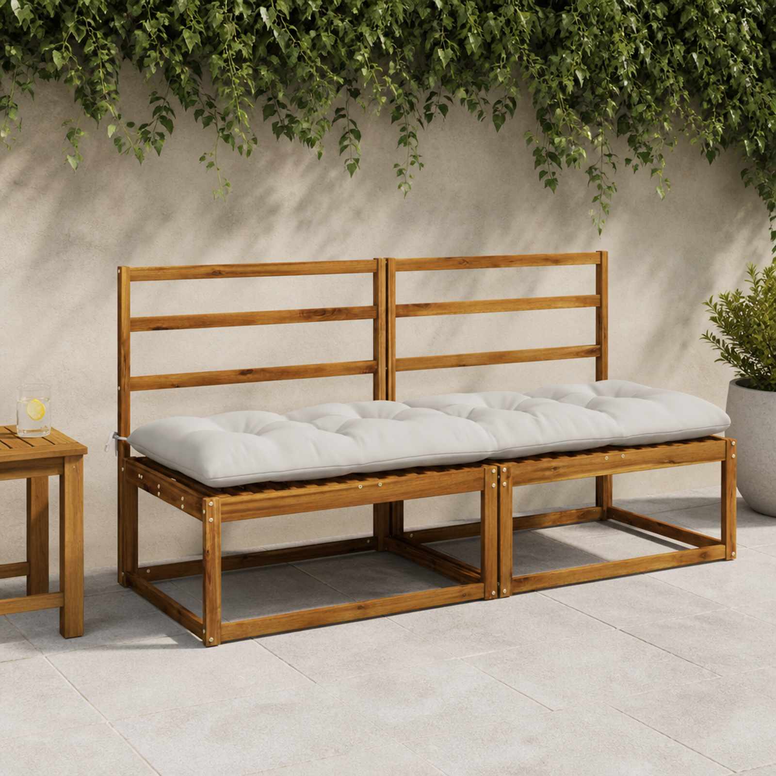 vidaXL Bænkepuder VIANEN 2 stk. 100% polyester Hvid 170 x 60 x 12 cm