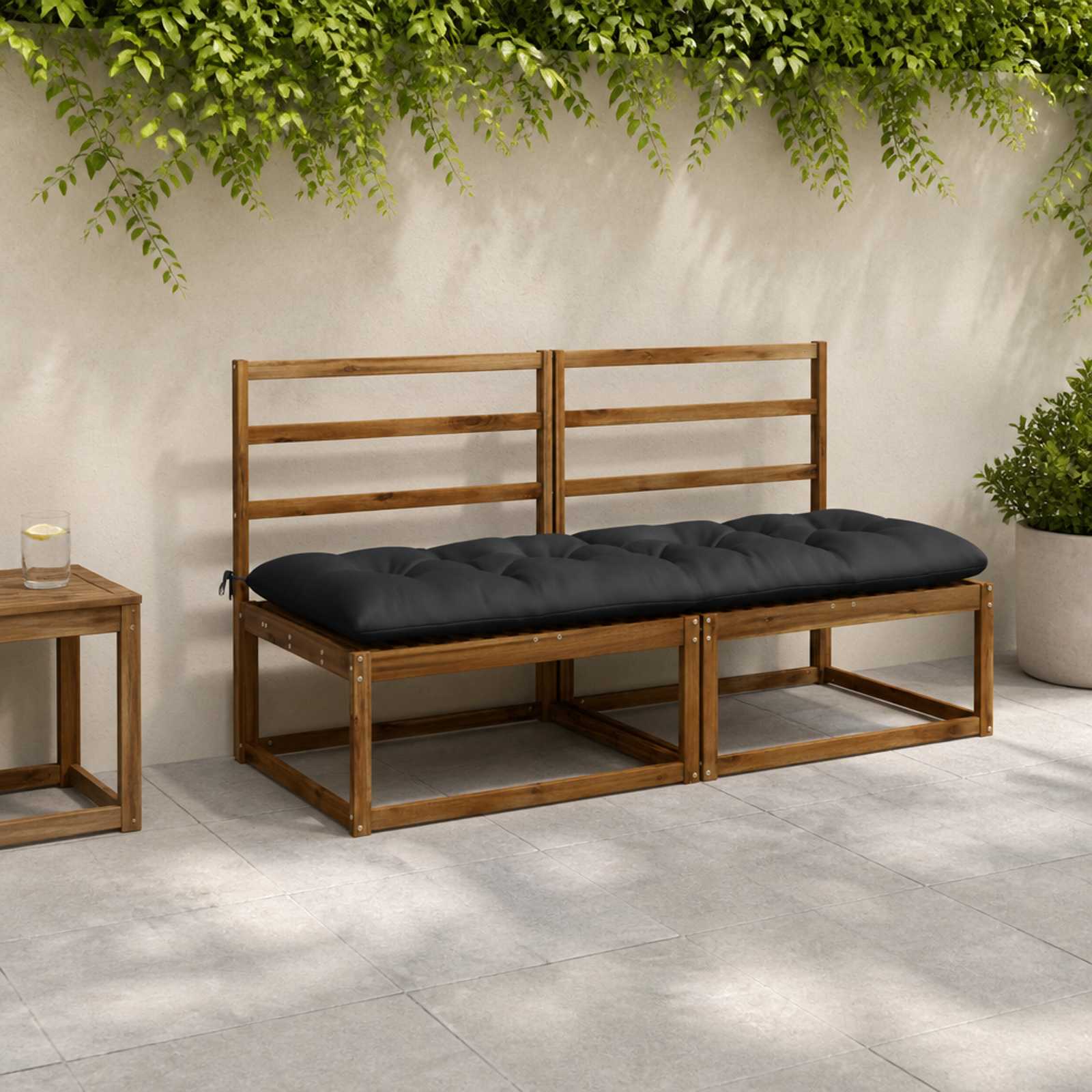 vidaXL Bænkpude VIANEN 100% polyester Mørk blå 170 x 60 x 12 cm
