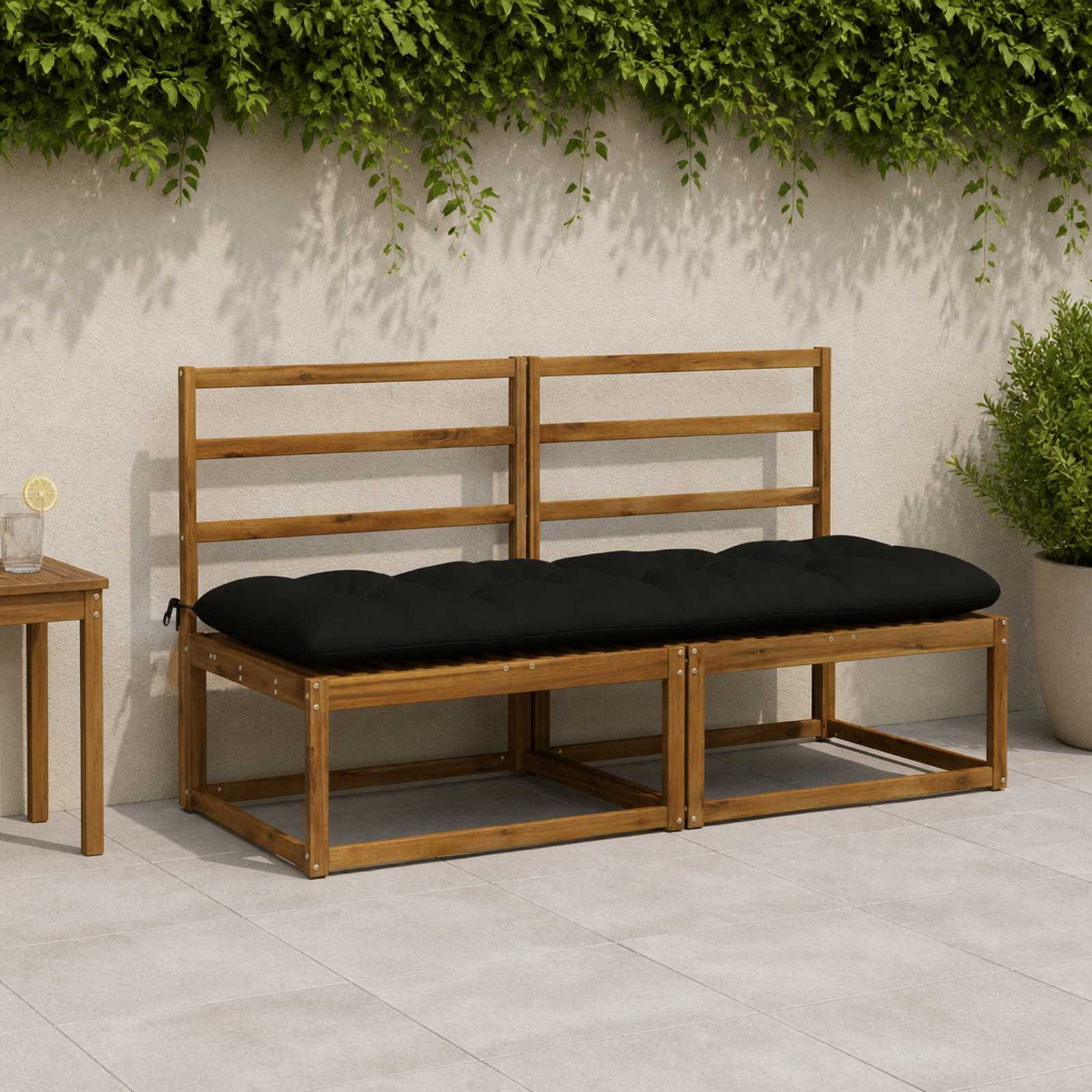 Blazina za klop VIANEN 100% poliester Črna 170 x 60 x 12 cm