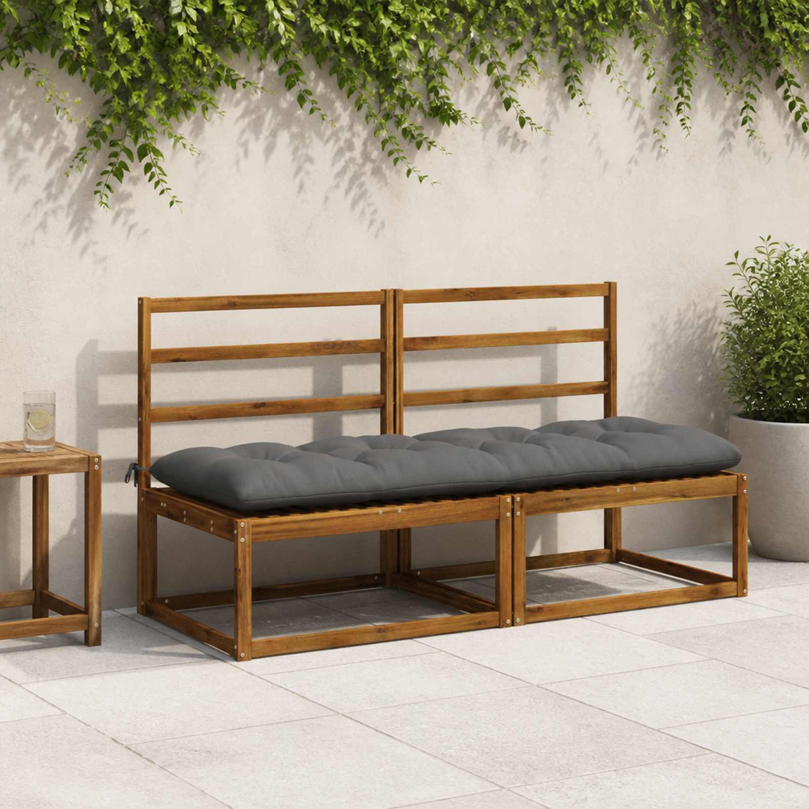 Blazina za klop VIANEN 100% poliester Siva 180 x 60 x 12 cm