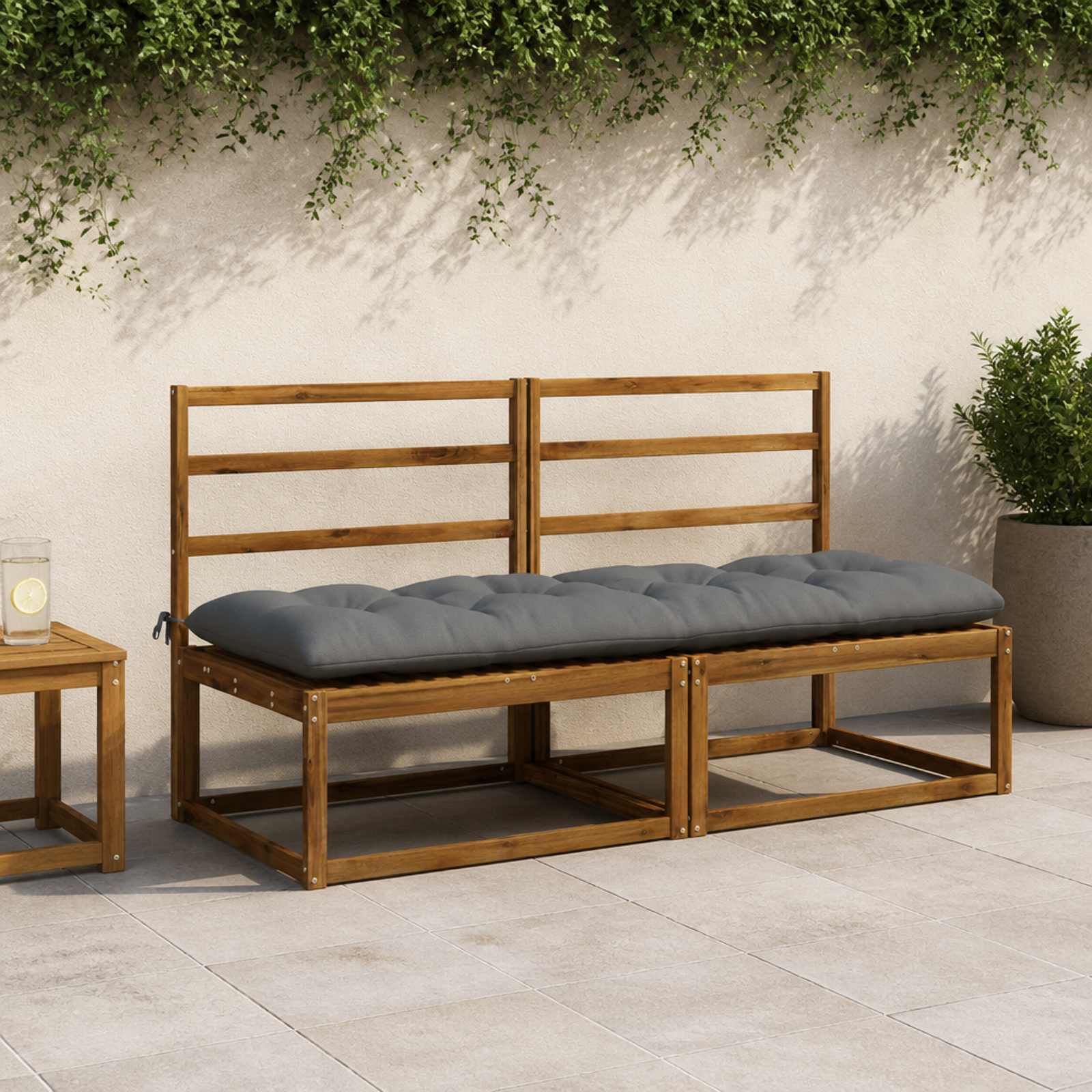 vidaXL Bankkissen VIANEN 100 % Polyester Grau 180 x 60 x 12 cm