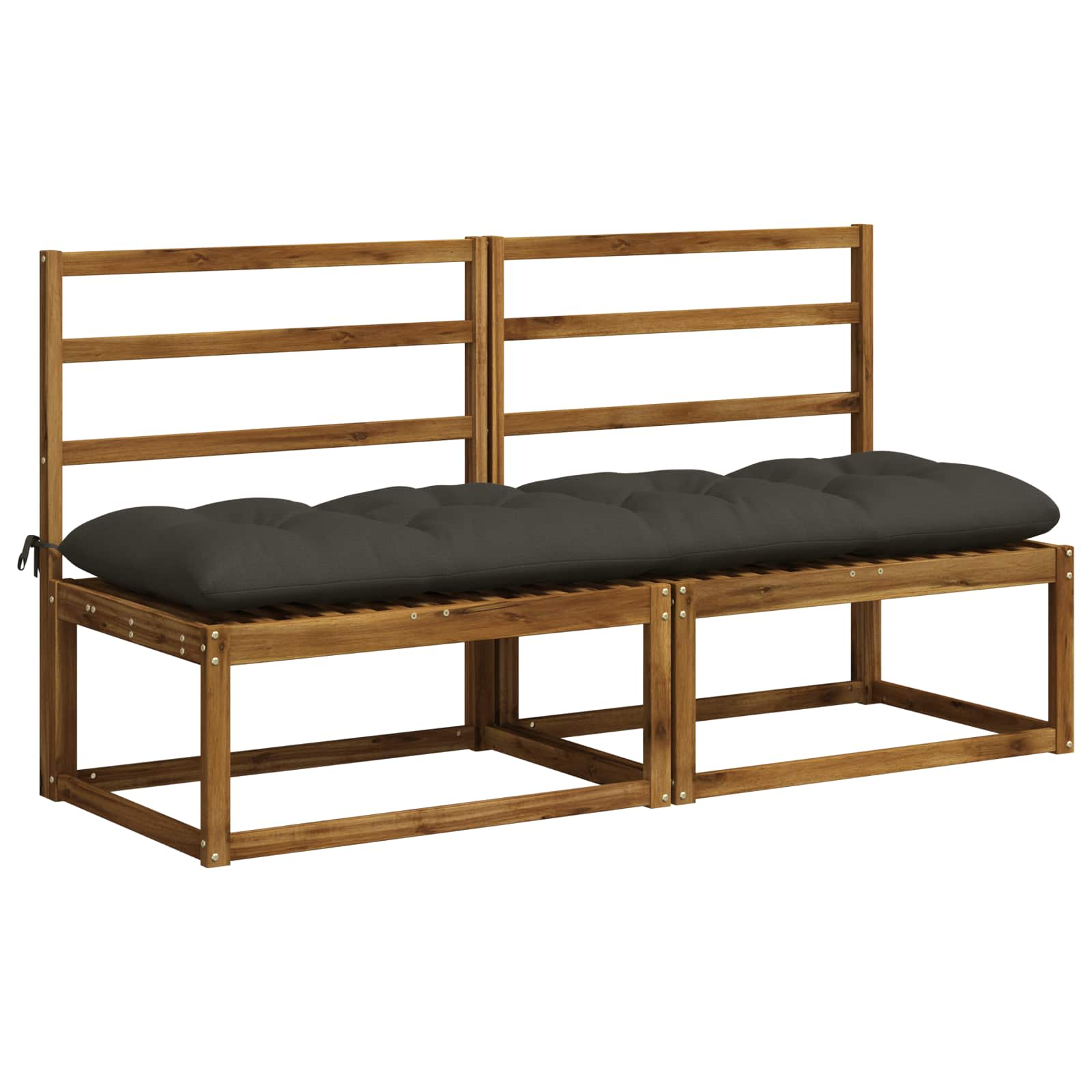 Bankkussen VIANEN 100% Polyester Antraciet 180 x 50 x 12 cm