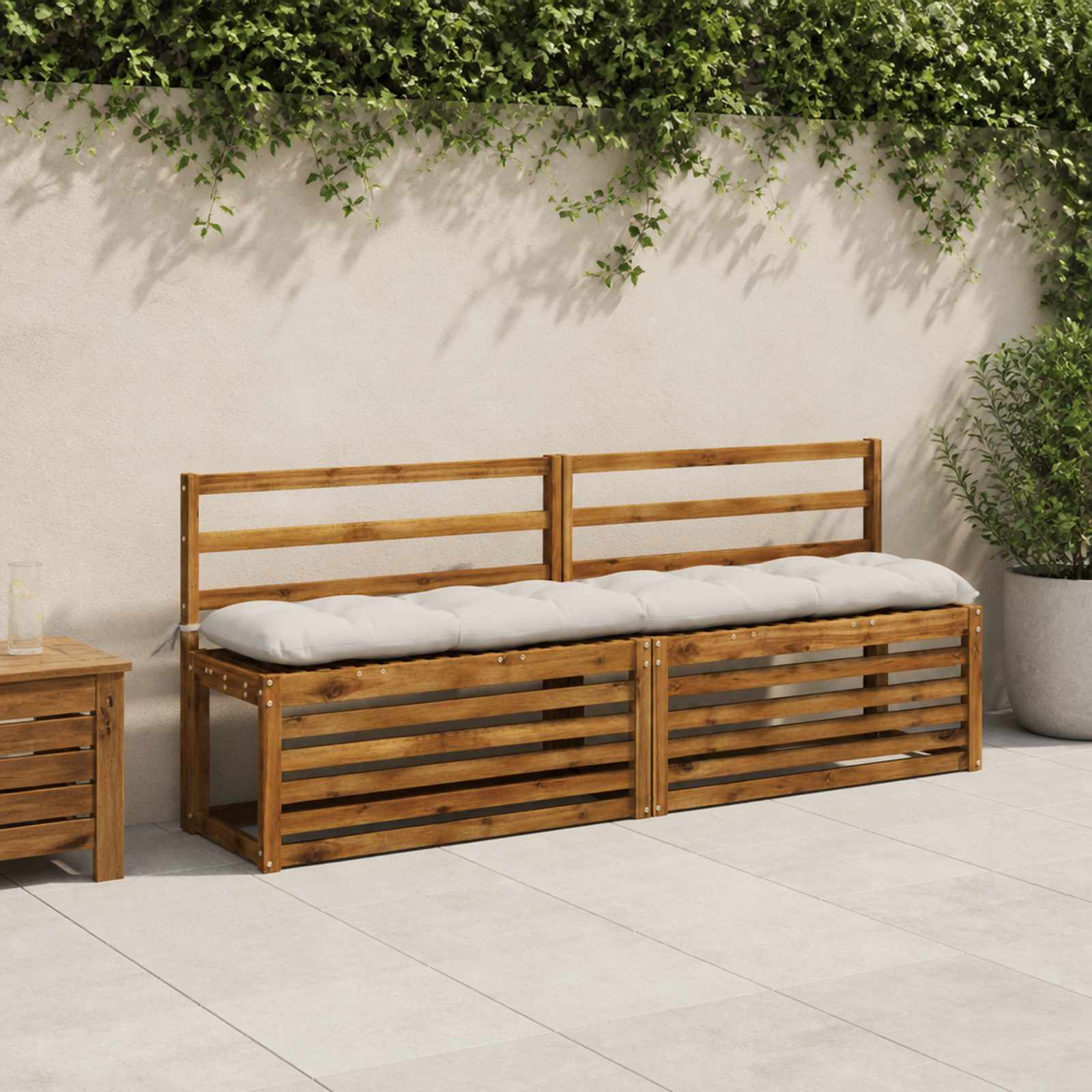 Blazina za klop VIANEN 100% poliester Bela 200 x 30 x 12 cm