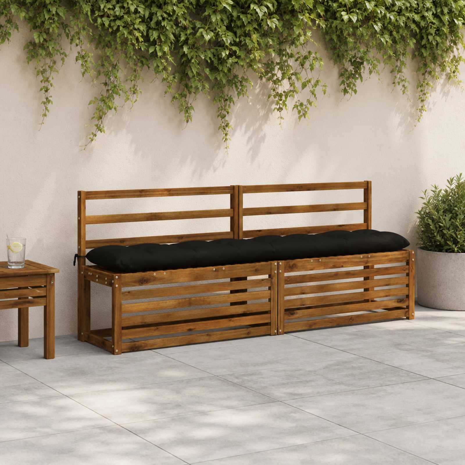 Blazina za klop VIANEN 100% poliester Črna 200 x 30 x 12 cm