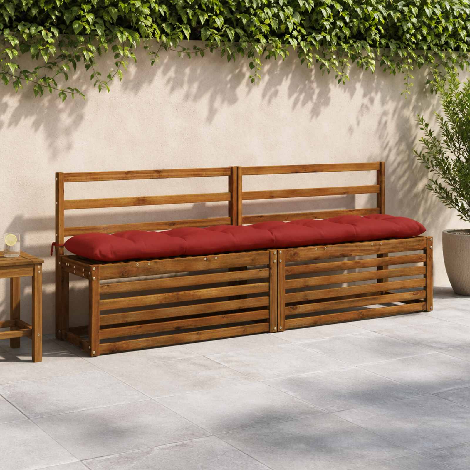 Blazina za klop VIANEN 100% poliester Rdeča 200 x 30 x 12 cm