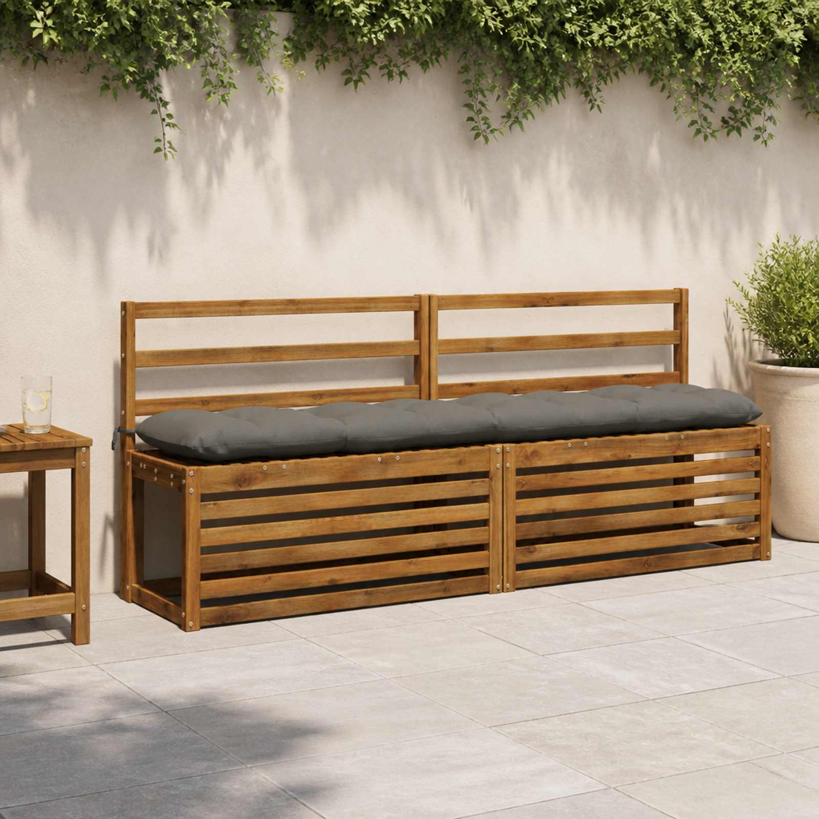 Blazina za klop VIANEN 100% poliester Siva 200 x 30 x 12 cm