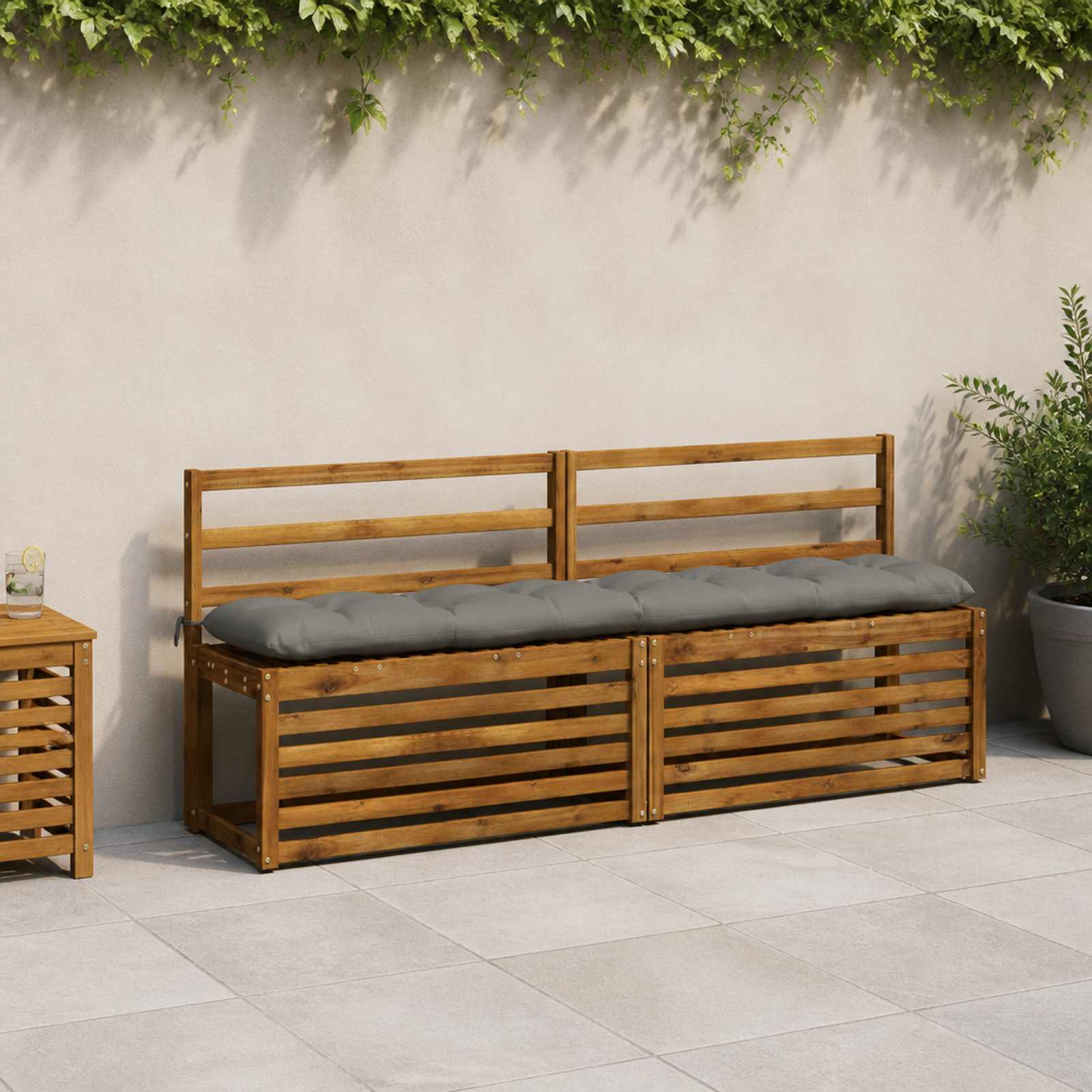 vidaXL Bankkissen VIANEN 100 % Polyester Grau 190 x 30 x 12 cm