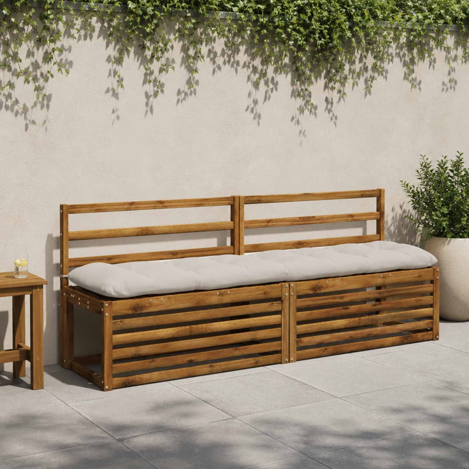 Blazina za klop VIANEN 100% poliester Bela 200 x 40 x 12 cm