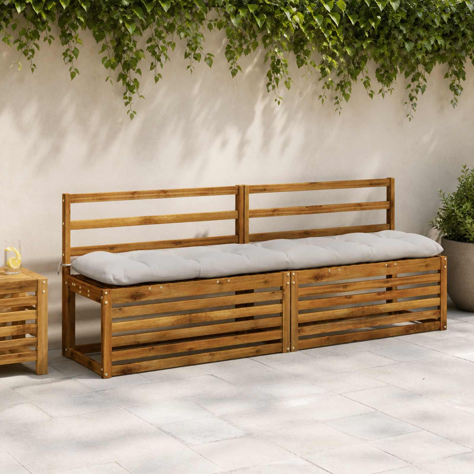 vidaXL Bankkissen VIANEN 2 stk. 100 % Polyester Weiß 200 x 40 x 12 cm