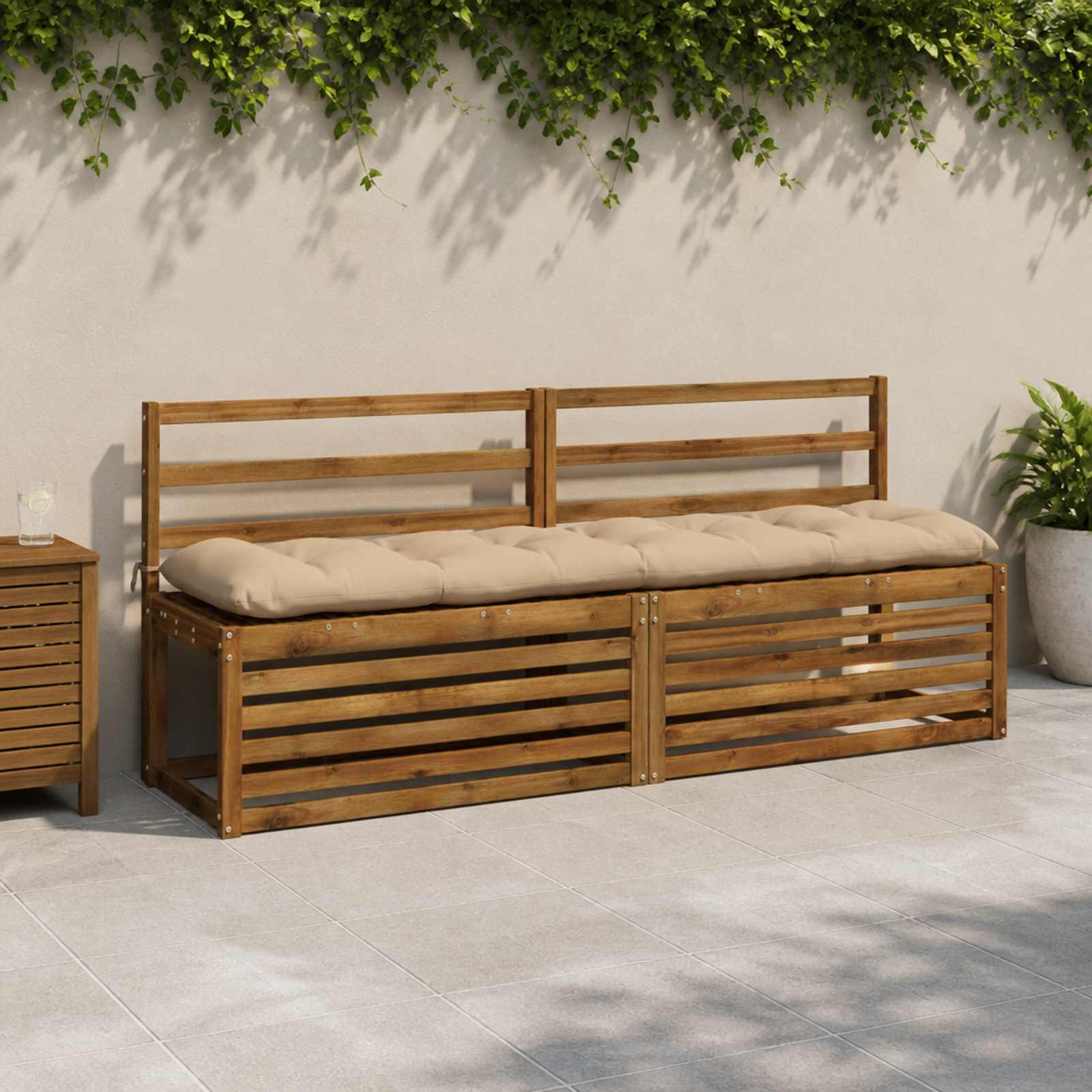 vidaXL Bankkissen VIANEN 100 % Polyester Sand 200 x 40 x 12 cm