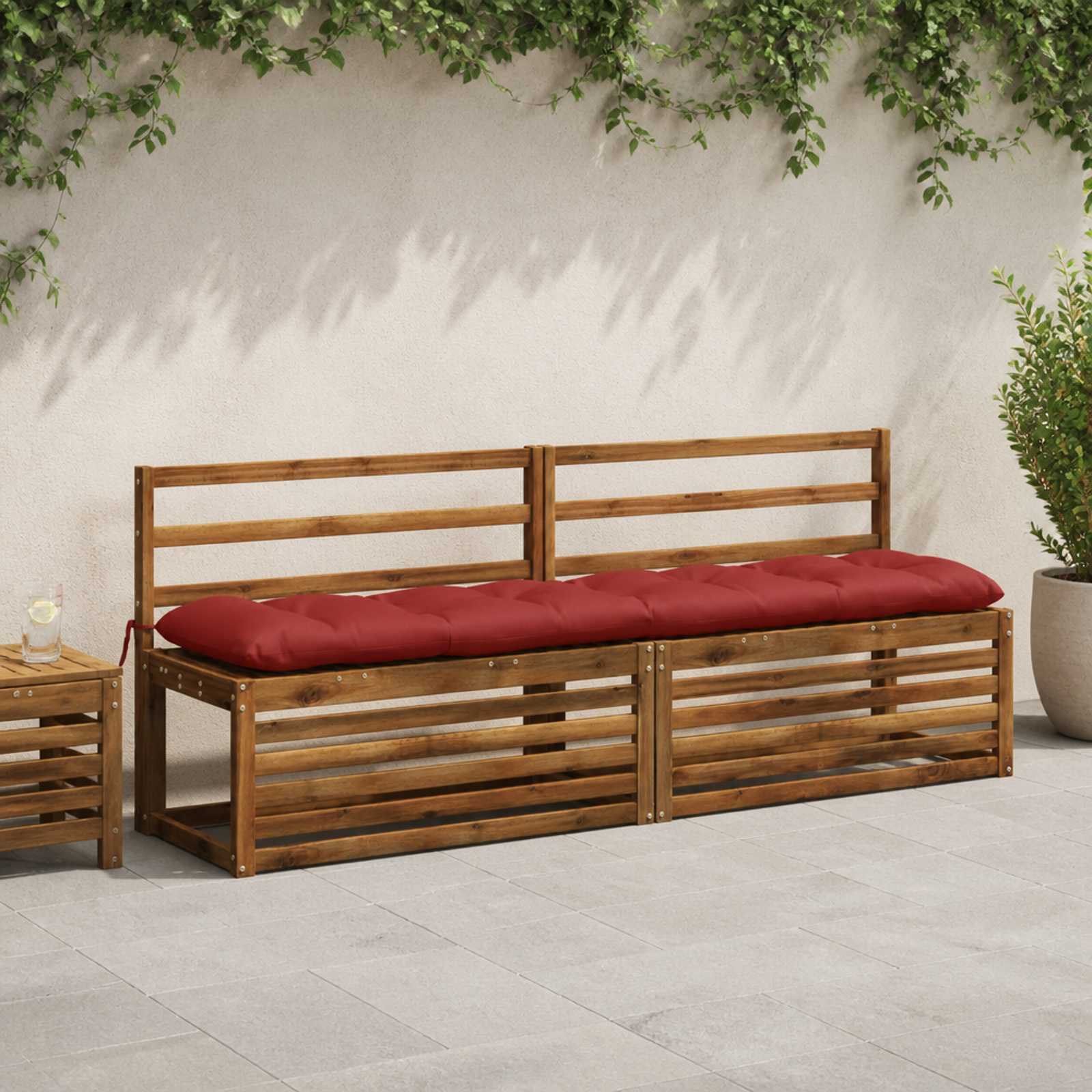 vidaXL Bankkissen VIANEN 100 % Polyester Rot 190 x 40 x 12 cm