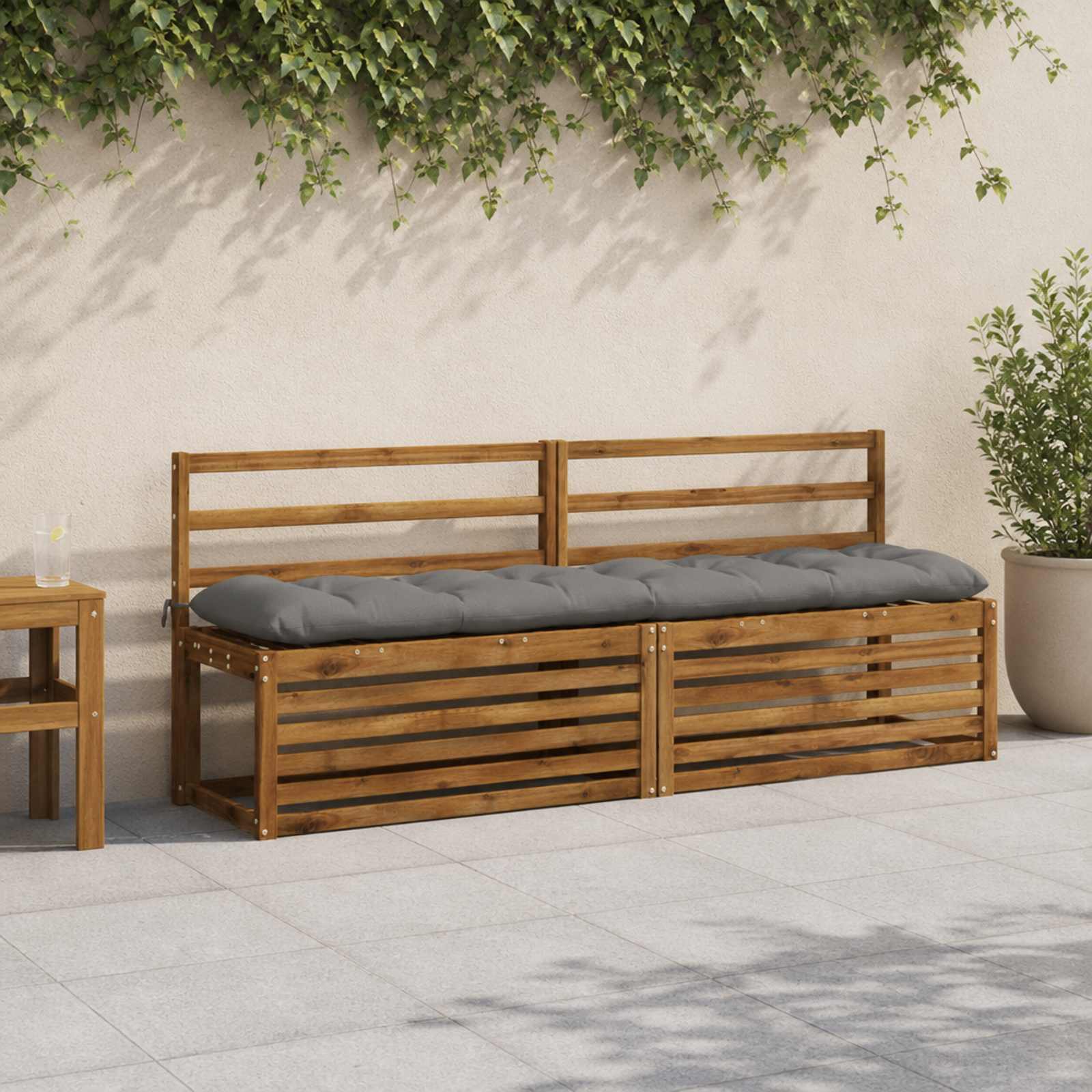 vidaXL Bankkissen VIANEN 100 % Polyester Grau 190 x 40 x 12 cm