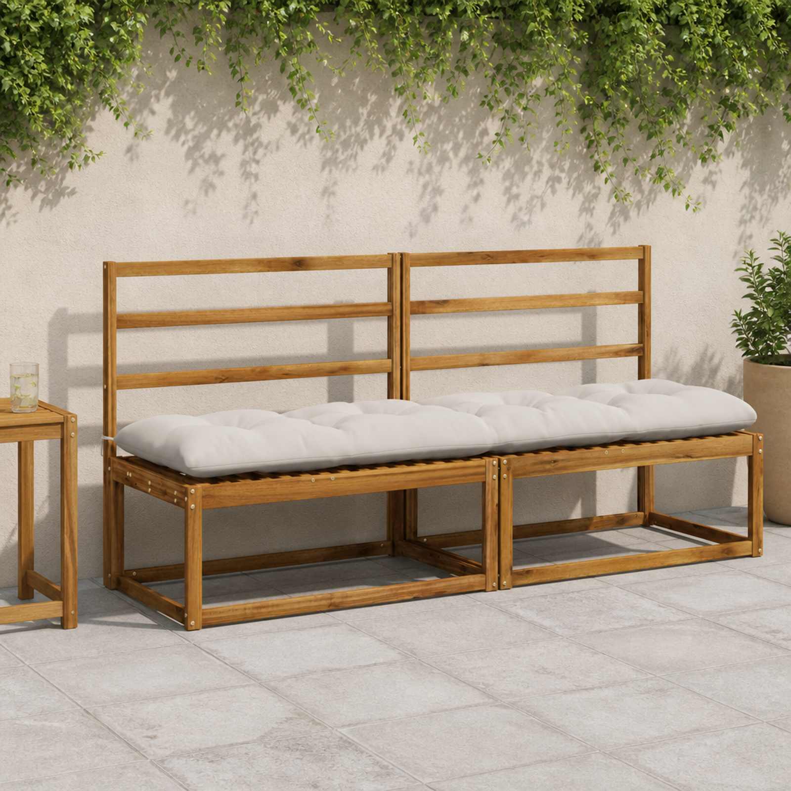 vidaXL Bankkissen VIANEN 2 stk. 100 % Polyester Weiß 190 x 50 x 12 cm