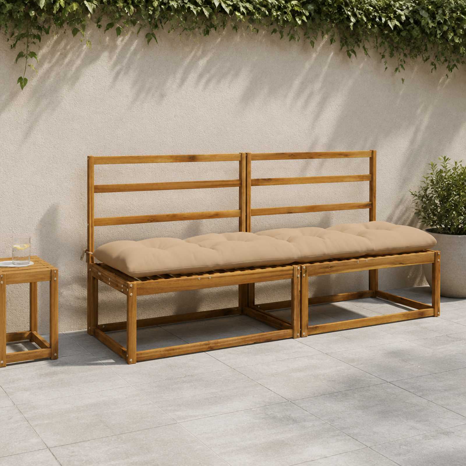 vidaXL Bankkissen VIANEN 2 stk. 100 % Polyester Sand 190 x 50 x 12 cm
