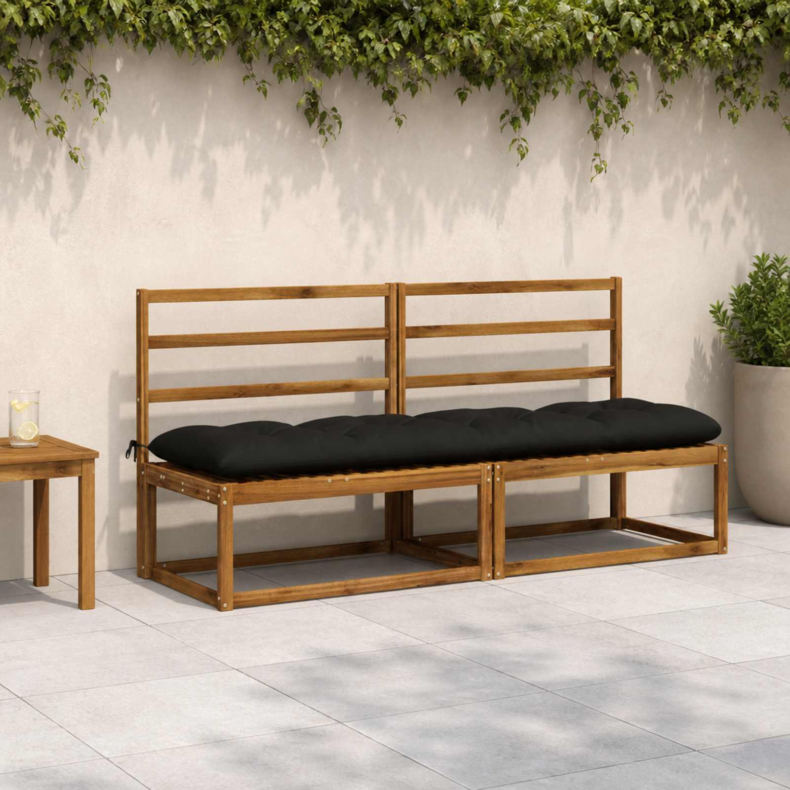 Blazina za klop VIANEN 100% poliester Črna 200 x 50 x 12 cm