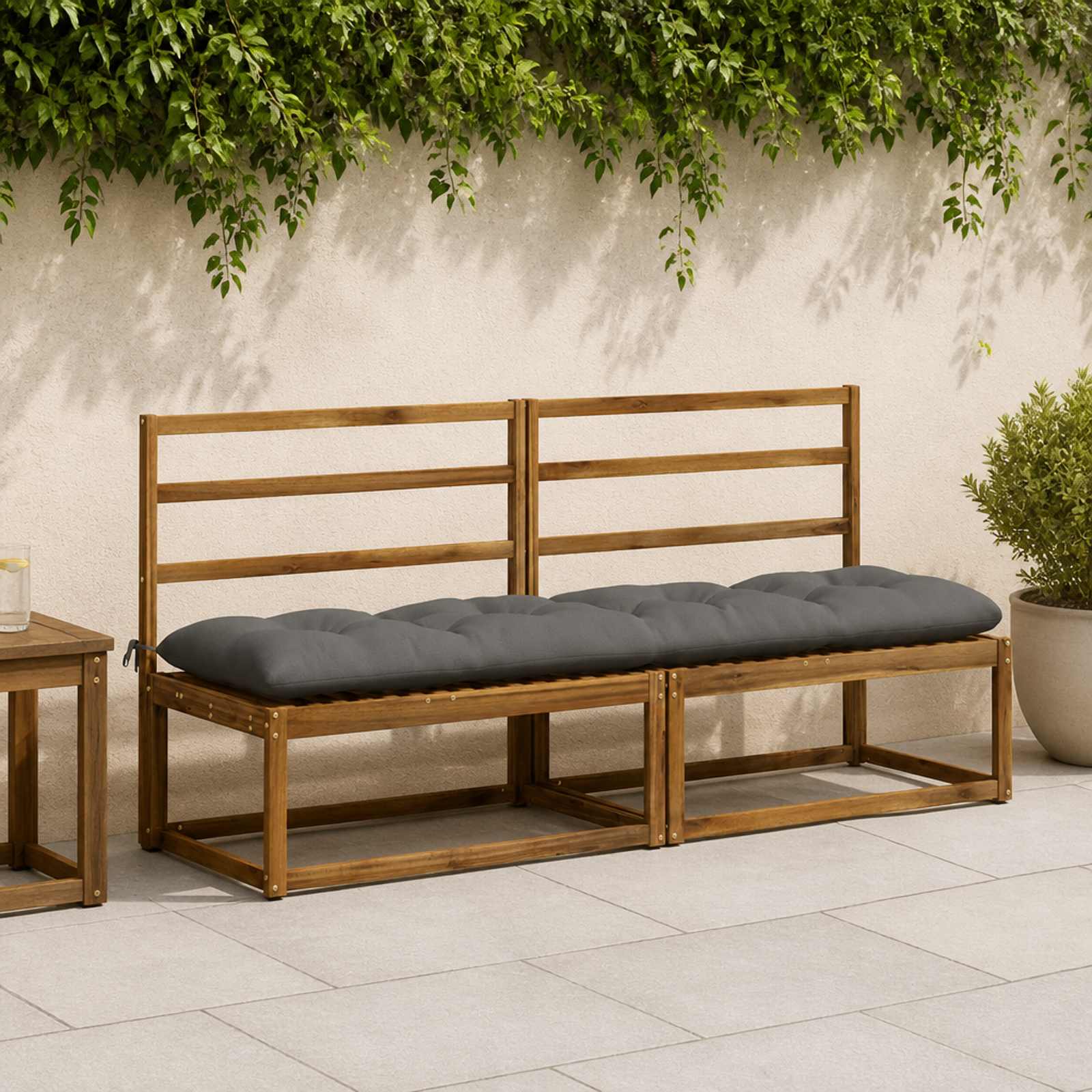 Blazina za klop VIANEN 100% poliester Siva 200 x 50 x 12 cm