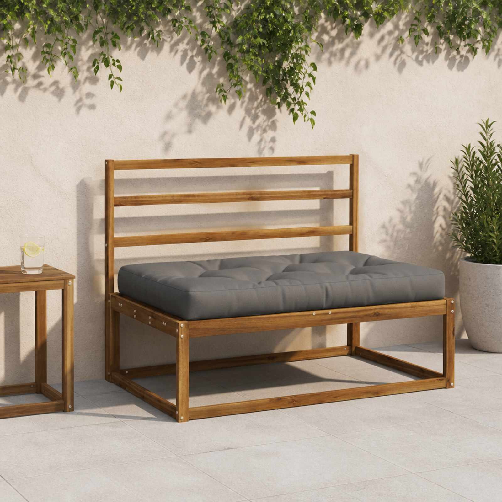 vidaXL Pallet Sitzkissen VIANEN 100 % Polyester Grau 120 x 80 x 12 cm