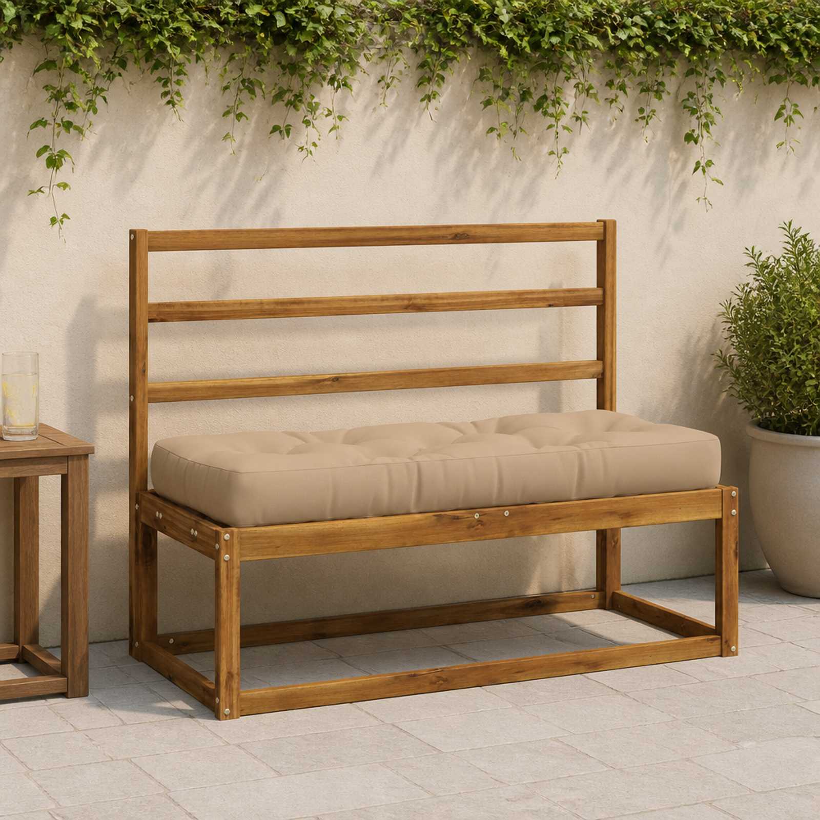 Pallet Zitkussen VIANEN 100% Polyester Zand 120 x 50 x 12 cm image 1