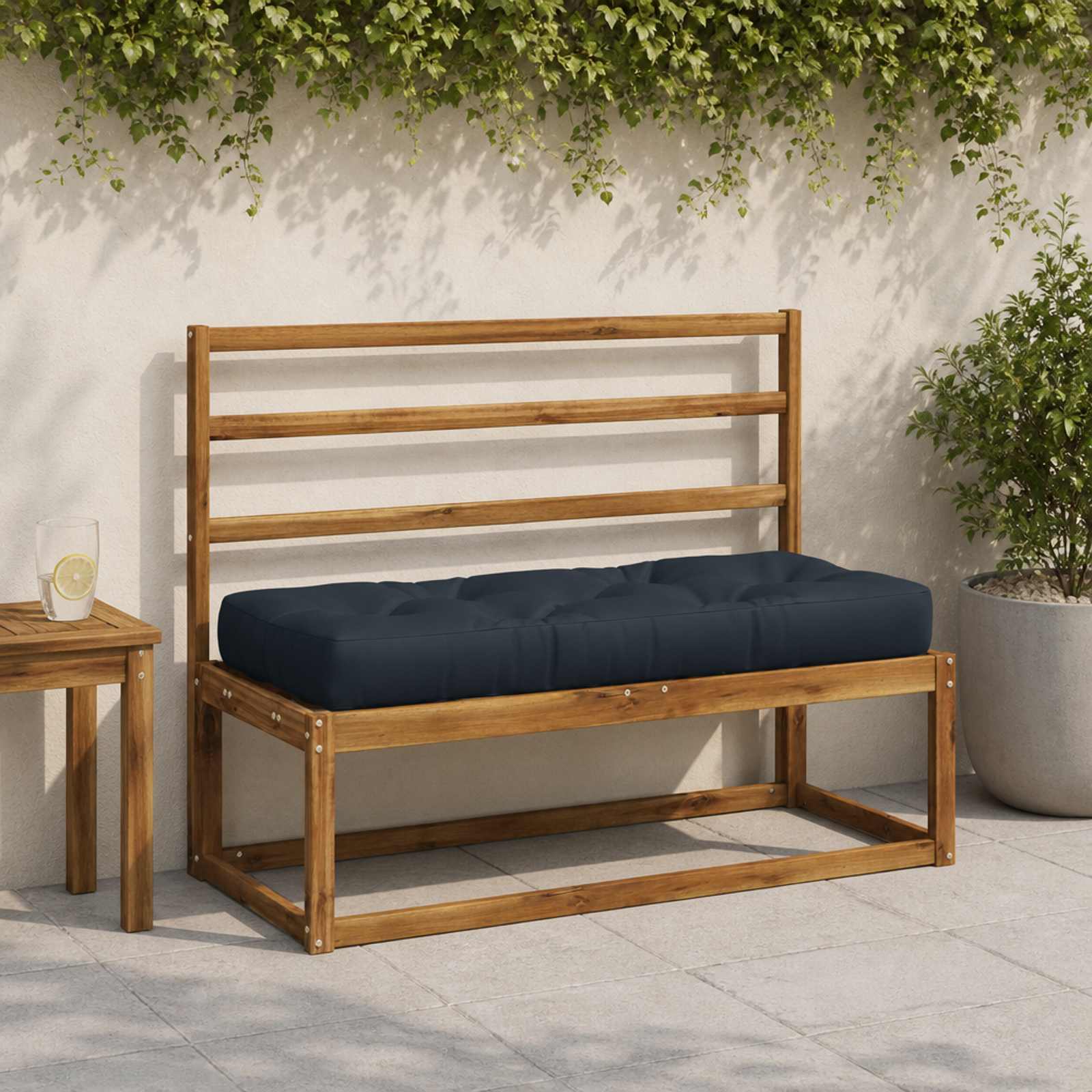 vidaXL Palle sæde pude VIANEN 100% polyester Mørk blå 120 x 50 x 12 cm