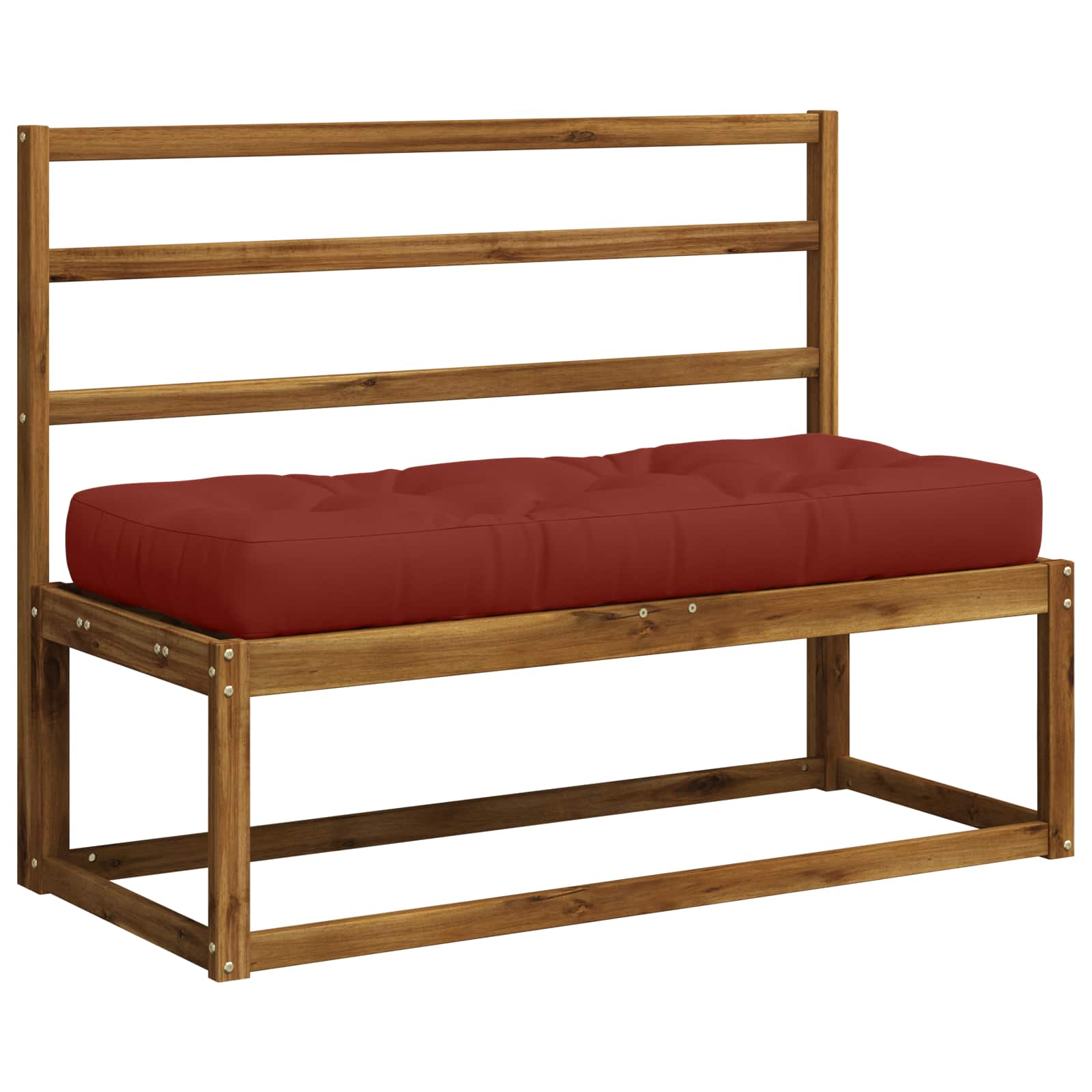 vidaXL - Pallet - Zitkussen - VIANEN - 100% - Polyester - Rood - 120 - x - 50 - x - 12 - cm