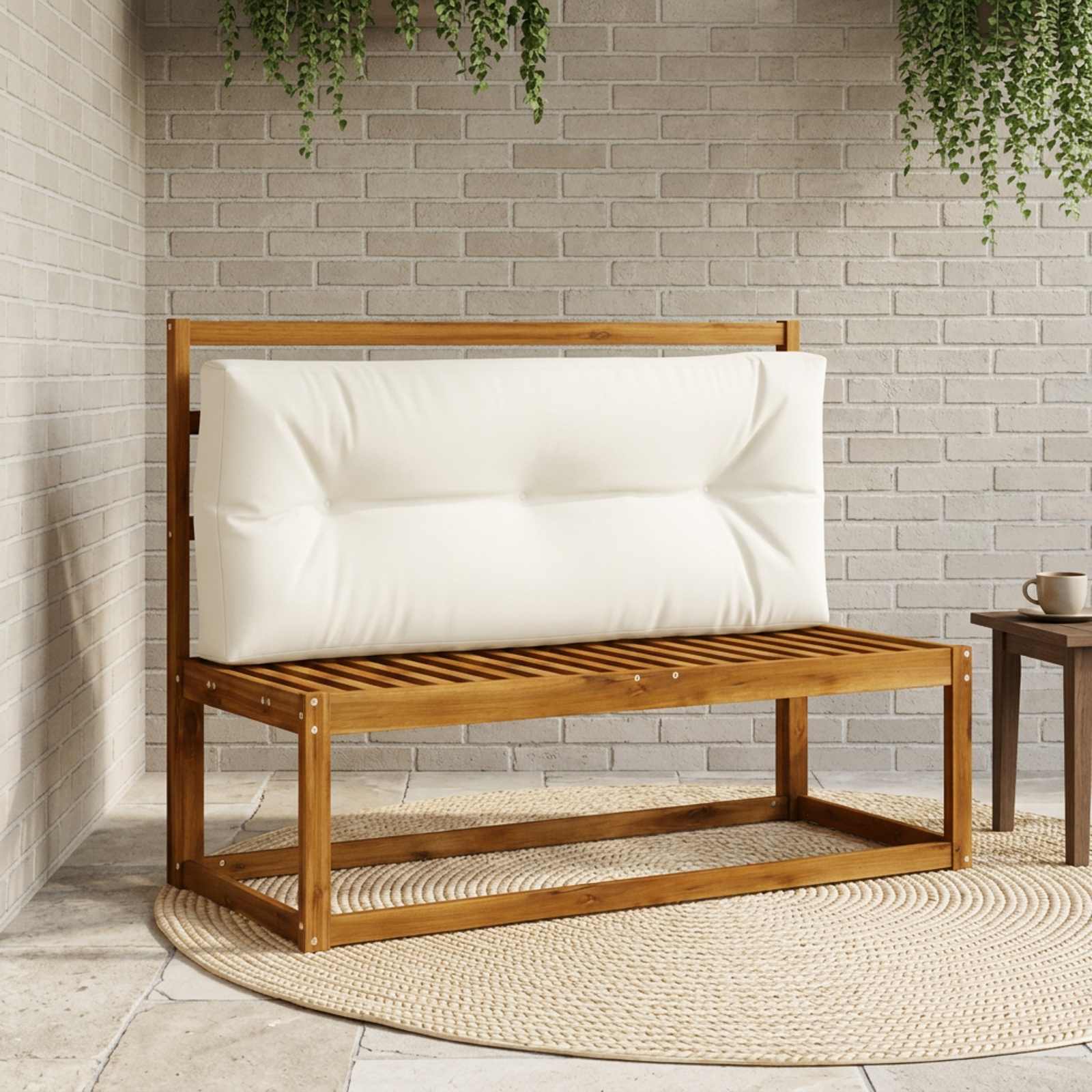 Pallet Rugkussen VIANEN 100% Polyester Wit 120 x 50 x 12 cm image 1