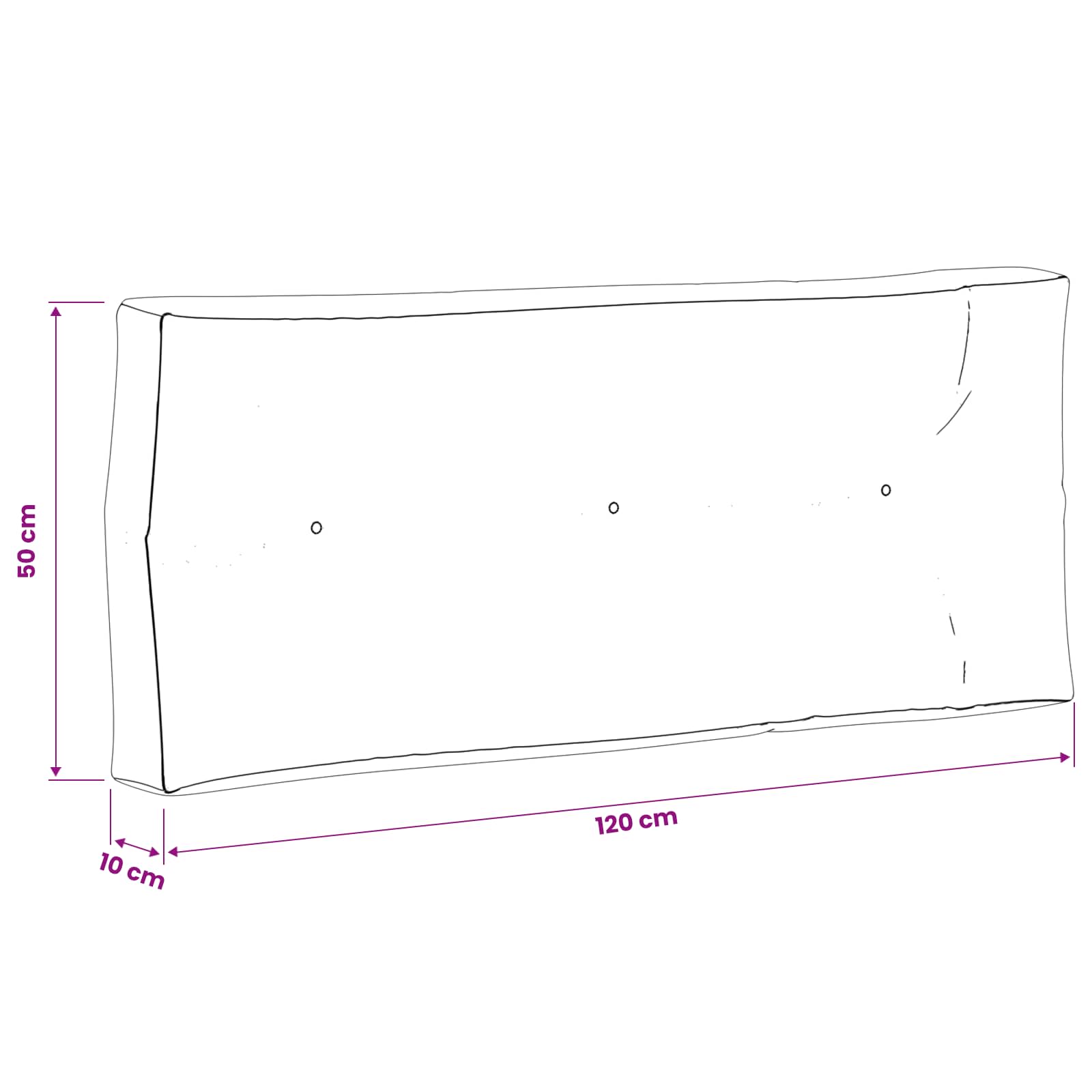 Pallet Rugkussen VIANEN 100% Polyester Zwart 120 x 50 x 12 cm image 7