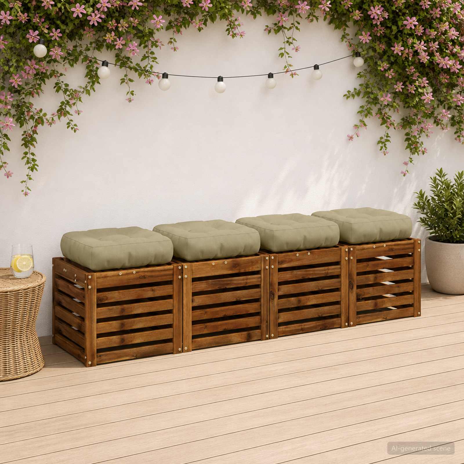 Кушони за сядане, 4 броя VIANEN 4 pcs 100% полиестер