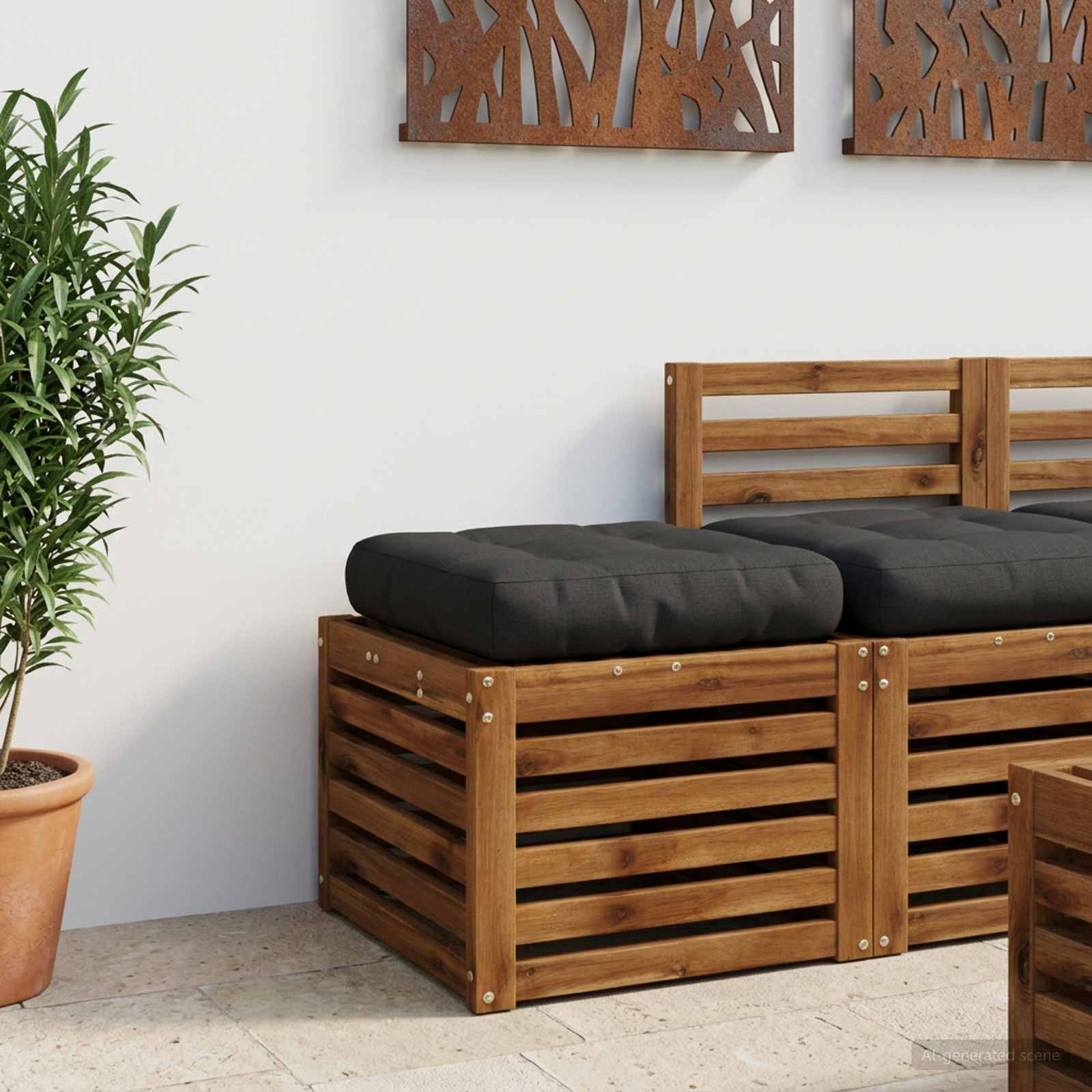 1-Piece Zitkussen VIANEN 100% Polyester Zwart 40 x 40 x 12 cm image 1