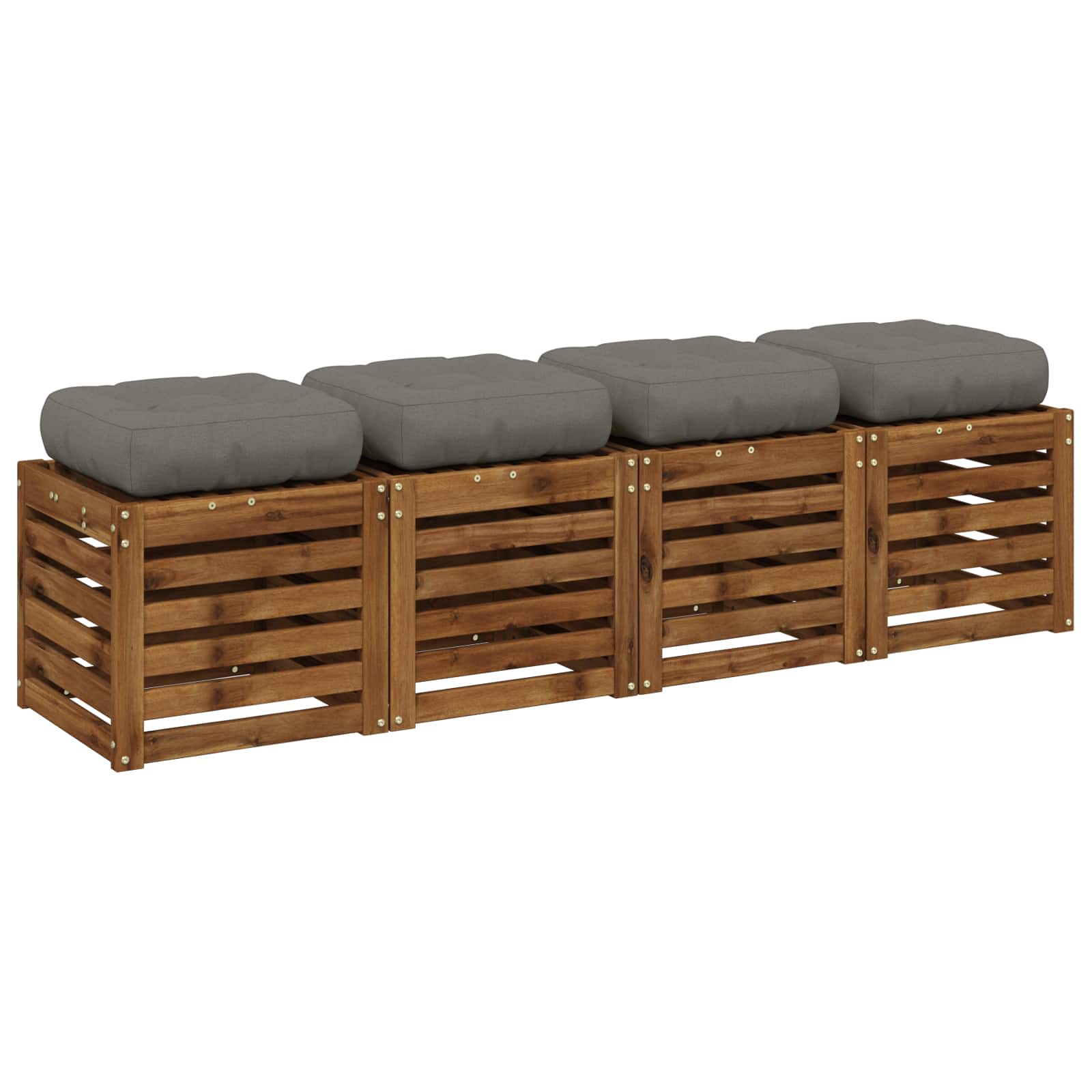 vidaXL 4-Piece Zitkussens VIANEN 4 st 100% Polyester Grijs, foto 2