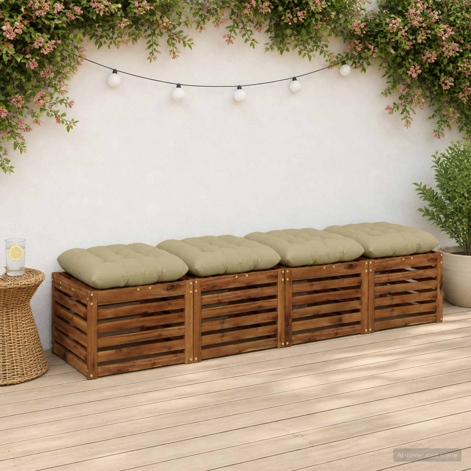 Zitkussens VIANEN 4 st 100% Polyester Lichtgroen image 1