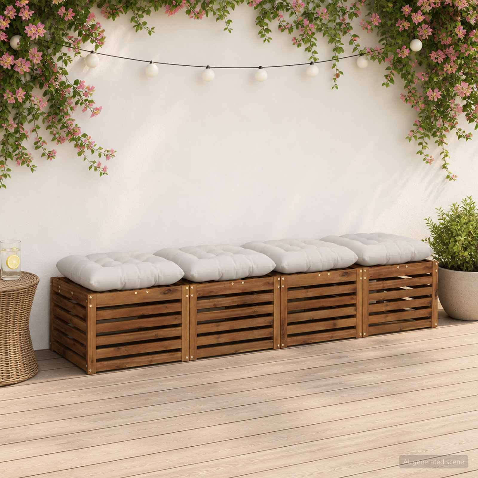 Zitkussens VIANEN 4 st 100% Polyester Wit 40 x 40 x 12 cm image 1