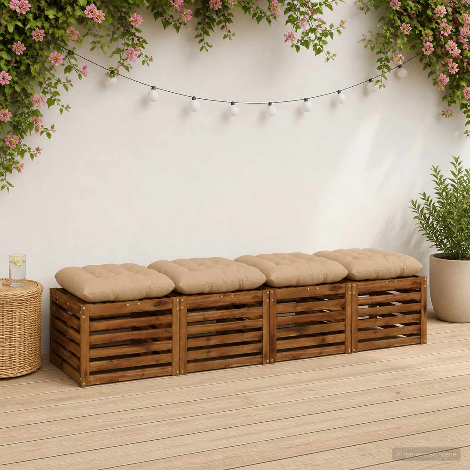 Zitkussens VIANEN 4 st 100% Polyester Zand 40 x 40 x 12 cm image 1
