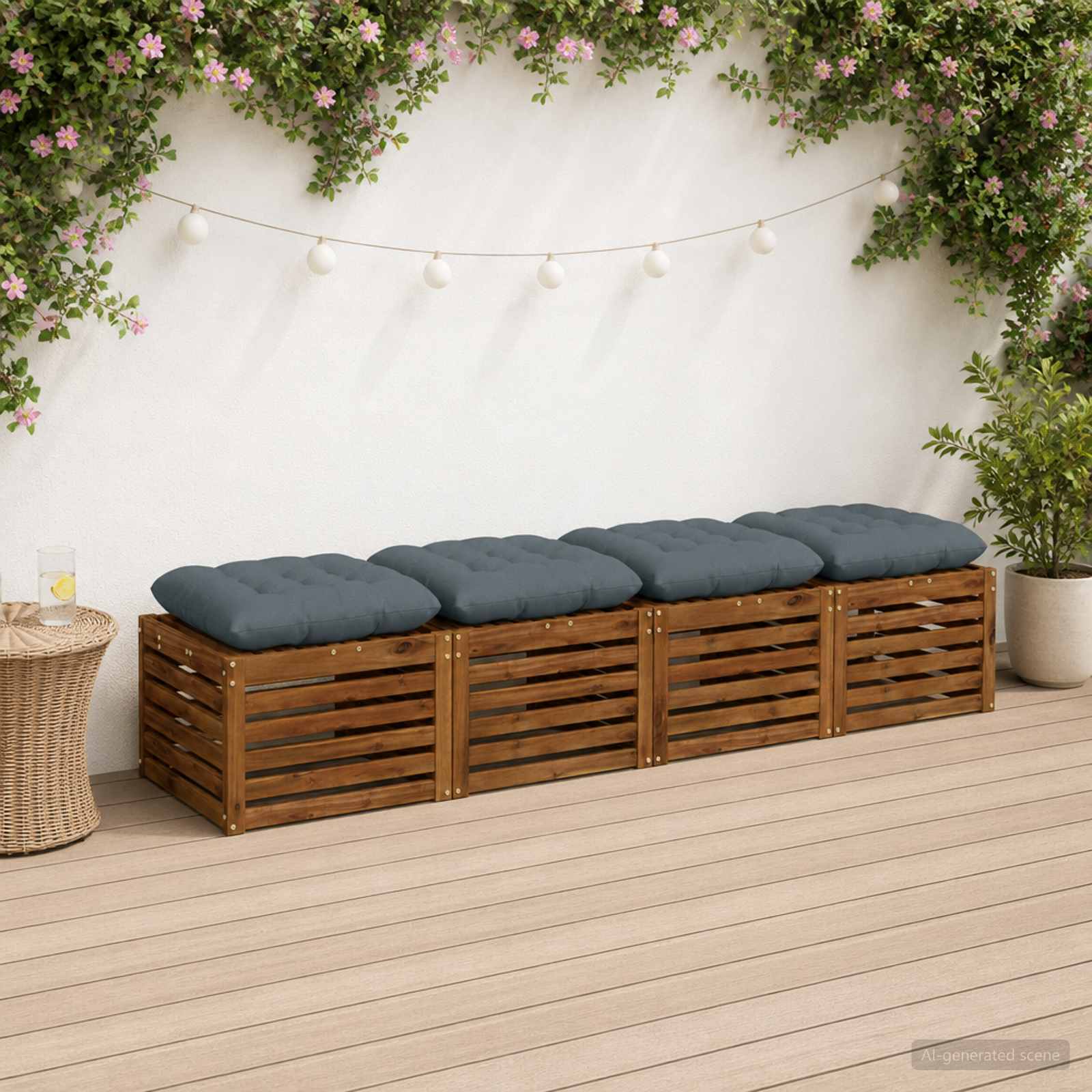 Zitkussens VIANEN 4 st 100% Polyester Blauw 40 x 40 x 12 cm image 1