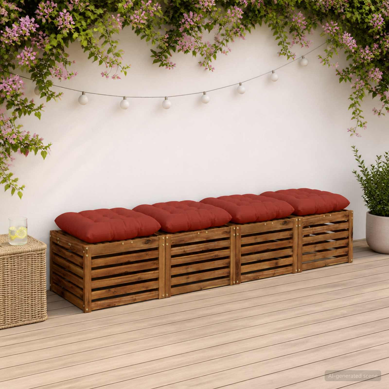 Zitkussens VIANEN 4 st 100% Polyester Rood 40 x 40 x 12 cm image 1