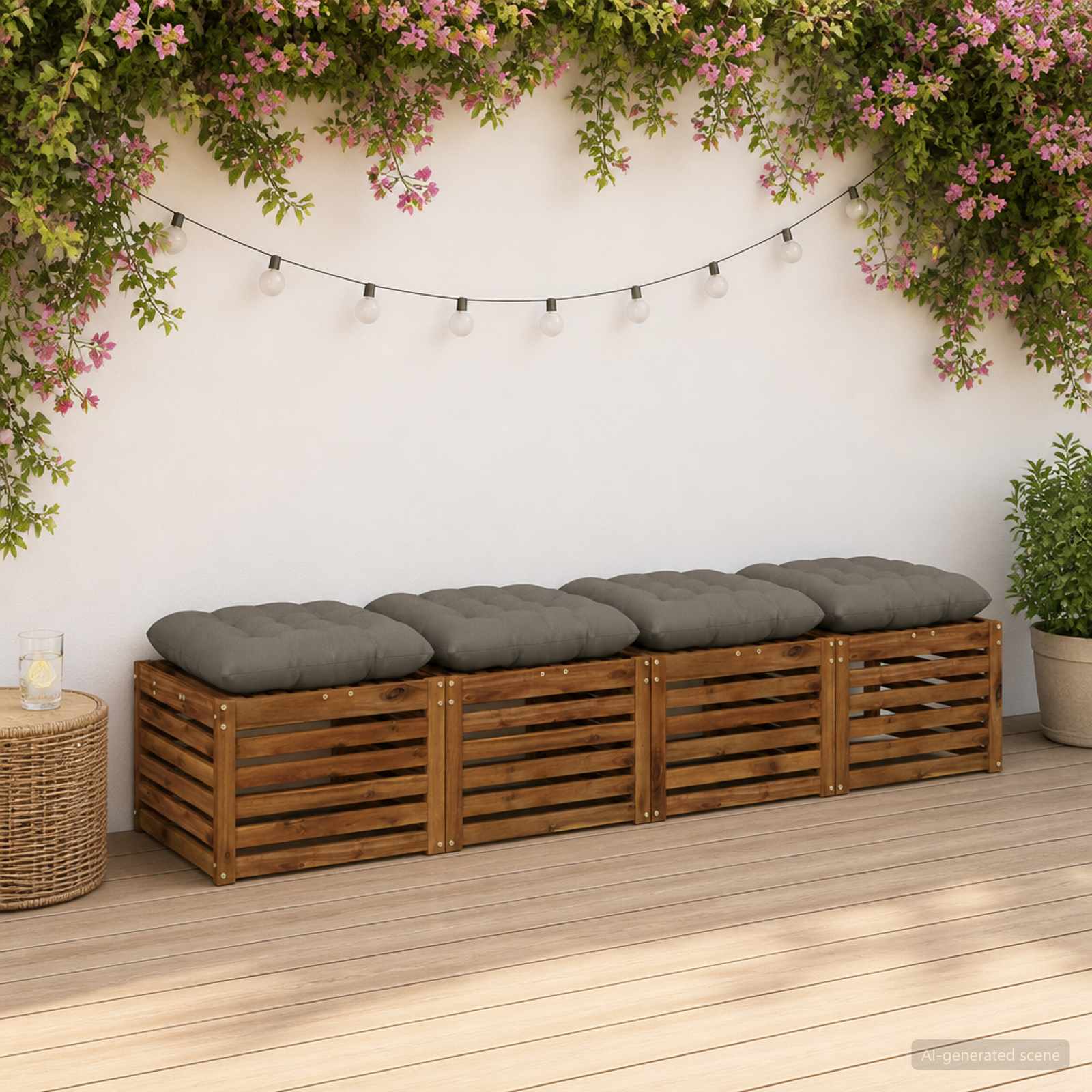 Zitkussens VIANEN 4 st 100% Polyester Grijs 40 x 40 x 12 cm image 1