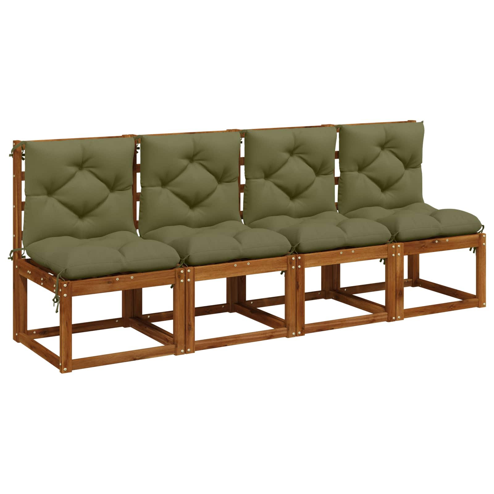 vidaXL 4-delige Palletkussens VIANEN 4 st 100% Polyester Olijfgroen, foto 2